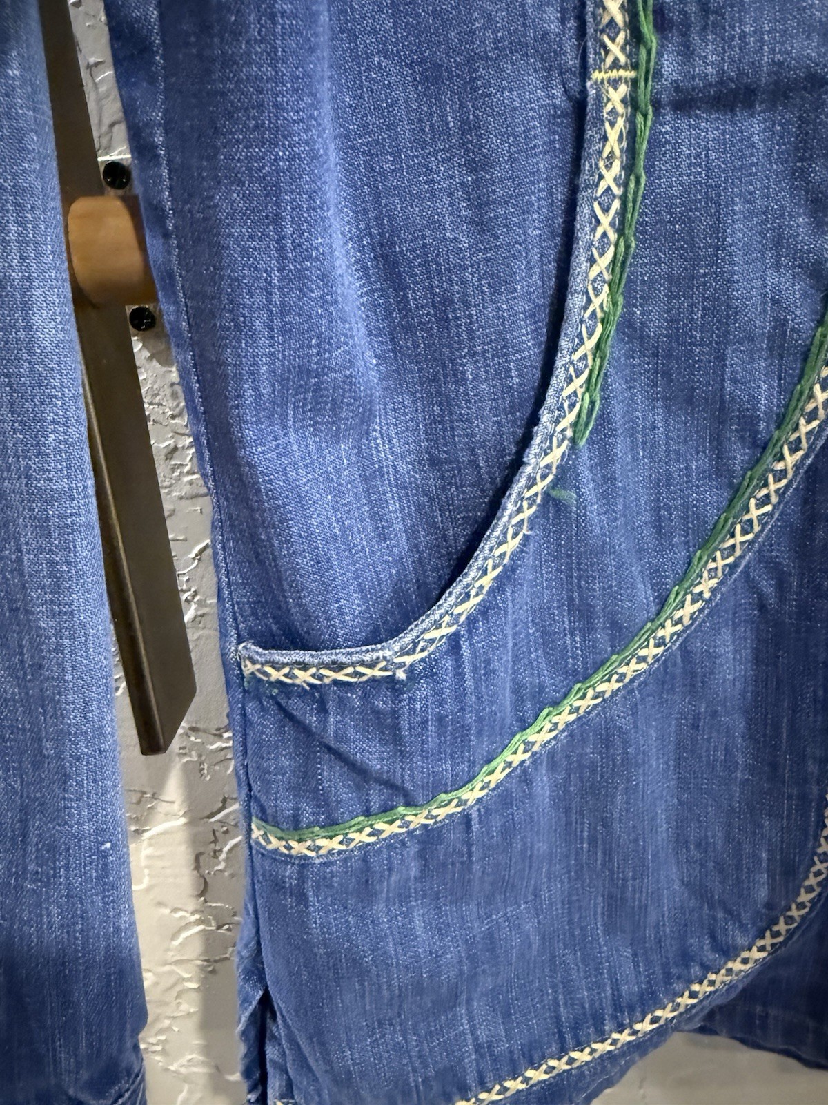 VTG 1970’s*Montgomery Ward*Embroidered “Love A Teacher It’s Educational.” Denim