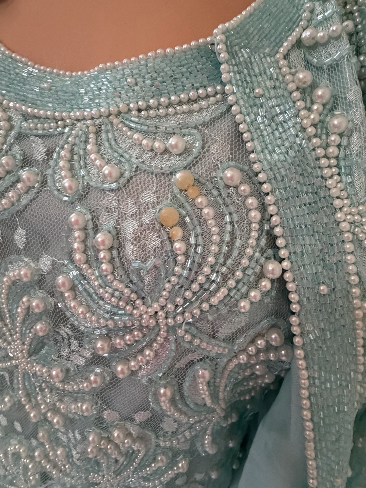 Vintage Carina Beaded Dress Set 2pc Jacket India Formal Cocktail Small