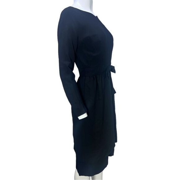 Vintage 50’s/60’s Black Sandra Sage Creation L/S Layered Classic Dress Small