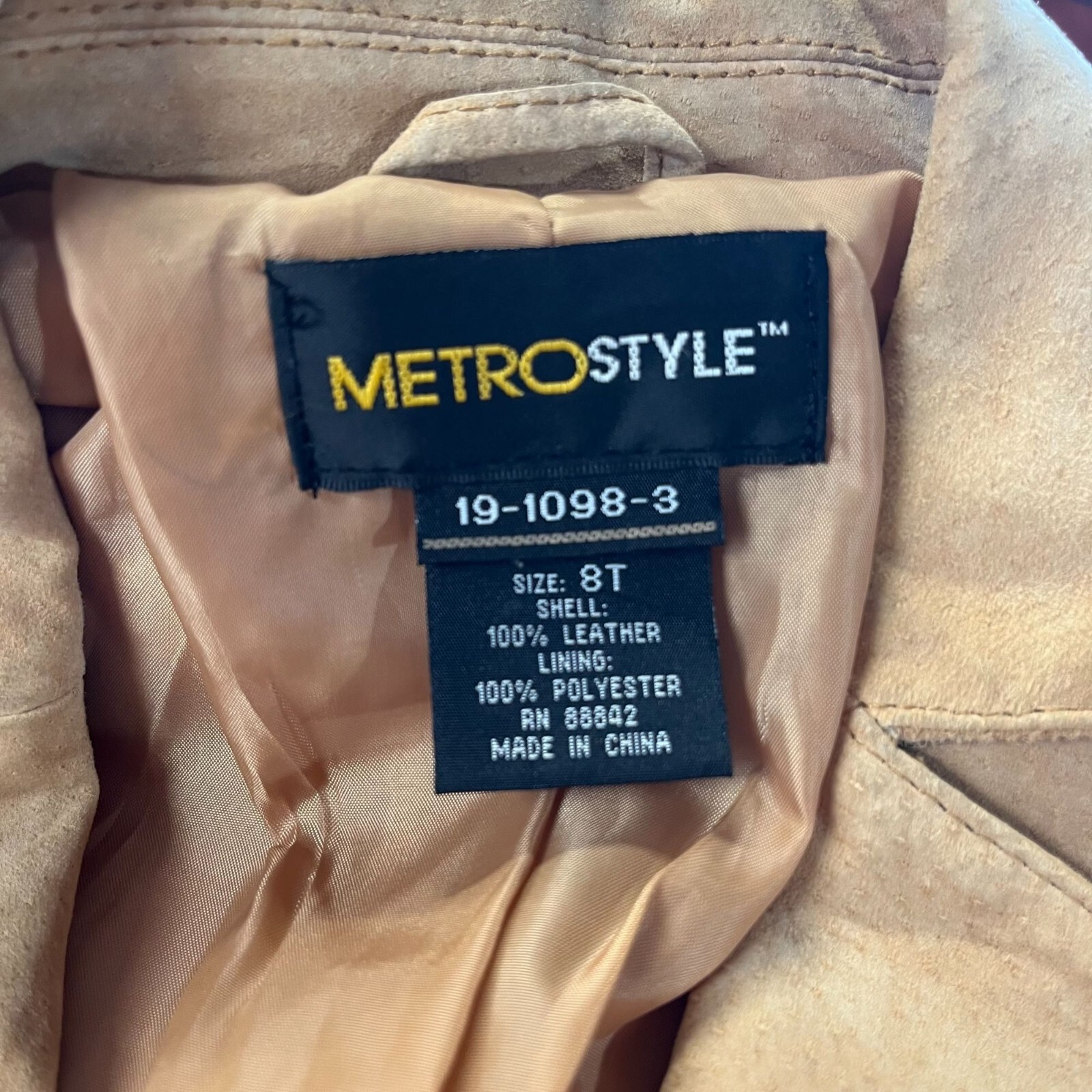 Metro Style Leather Jacket Ladies Size Small Tan Brown Suede Color Vintage 80s