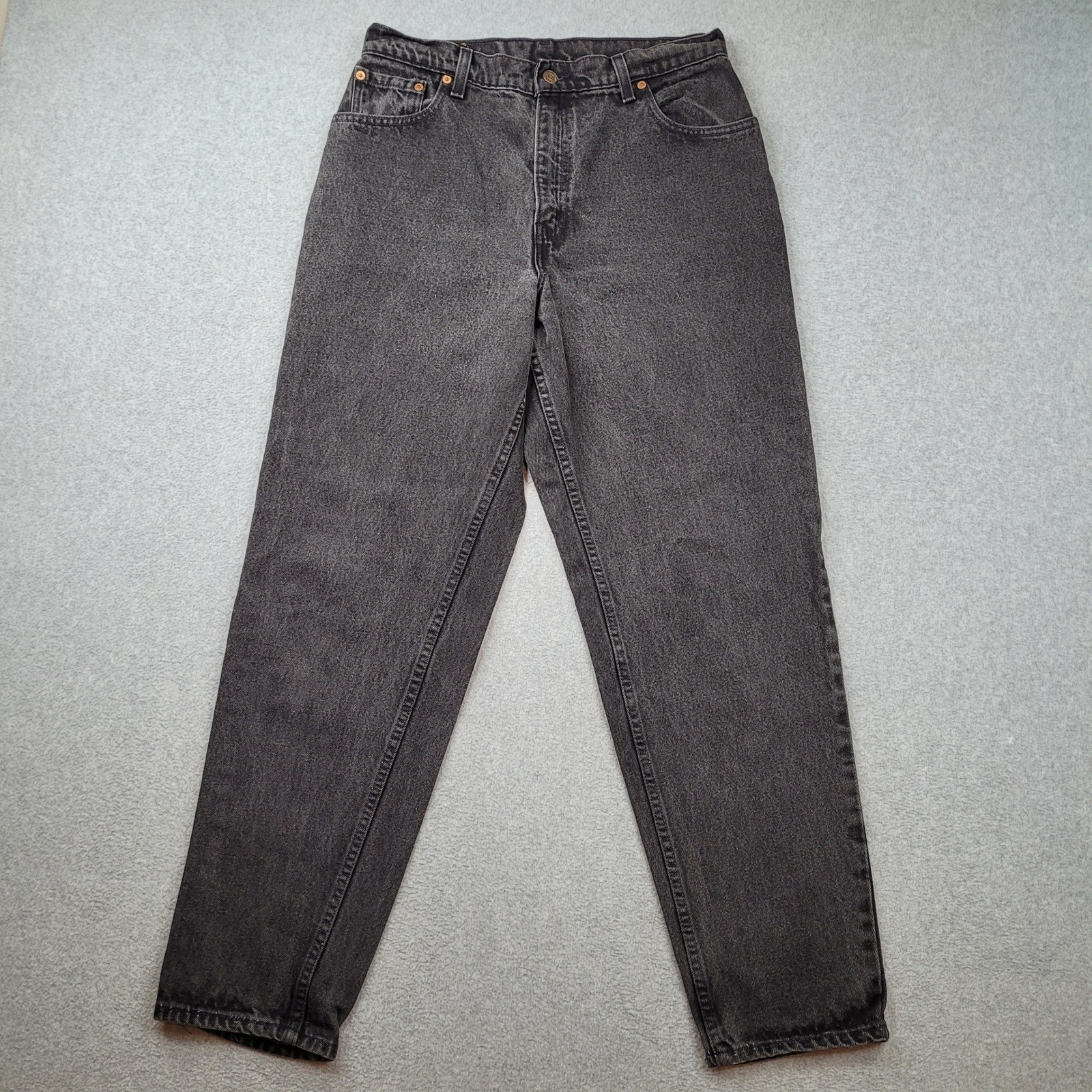 Levi 551 Relaxed Fit Tapered Leg Jeans Women 14 Med Black 28×30 Vintage USA 1995