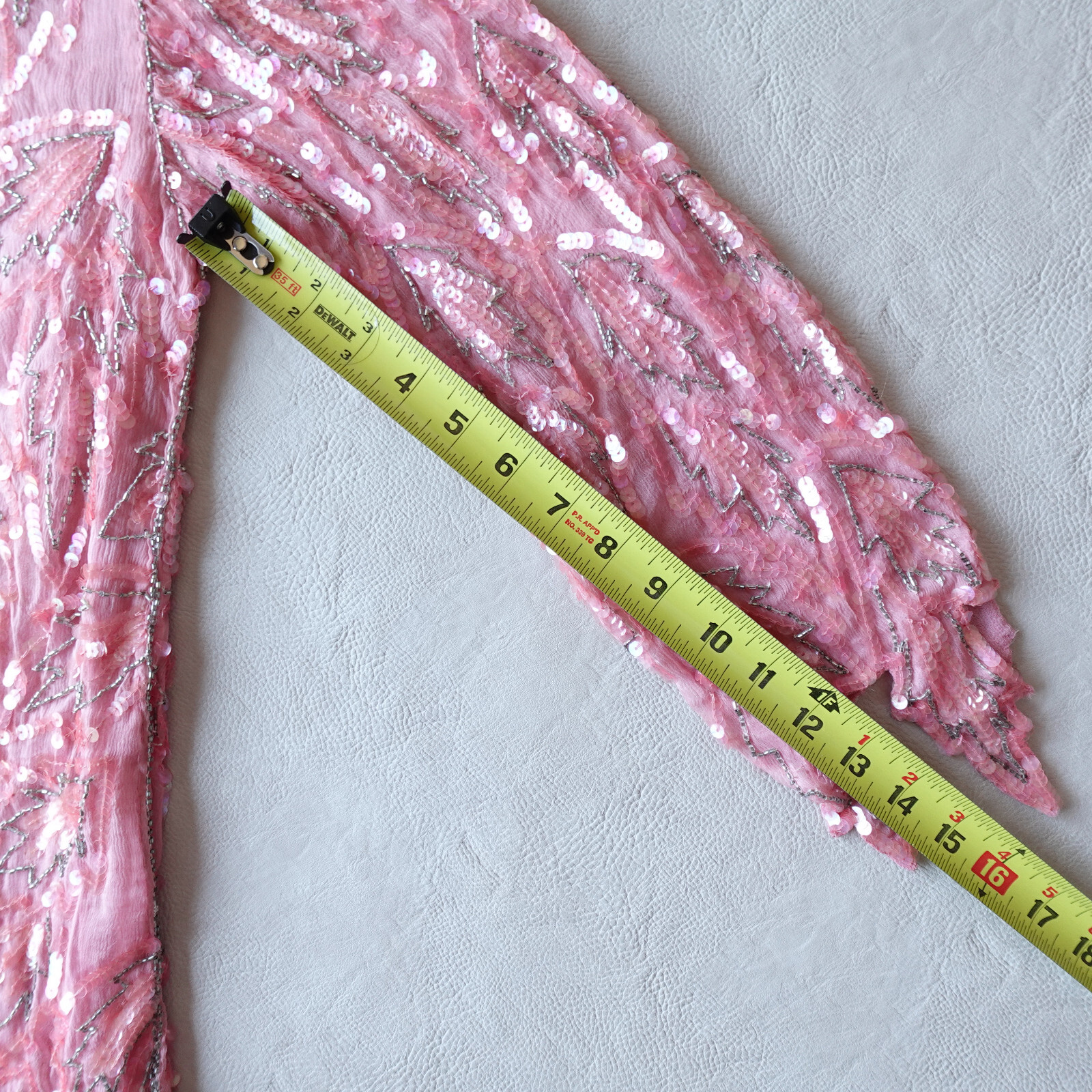 Vintage India Silk Beaded Sequin Dress Pink Party Cocktail Evening Retro