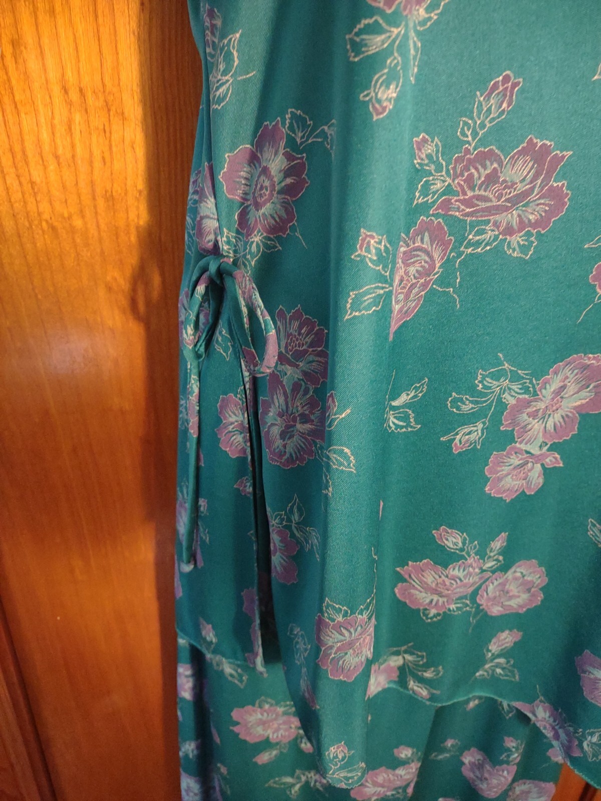 Vintage 70’S Ms. Sugar Teal & Purple Floral Two Piece Outfit Mrs. Roper Look