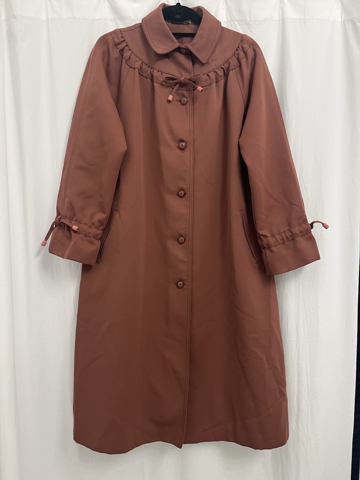 Vintage Forecaster Of Boston Brown Long Full Length Trench Coat Women Size 11/12