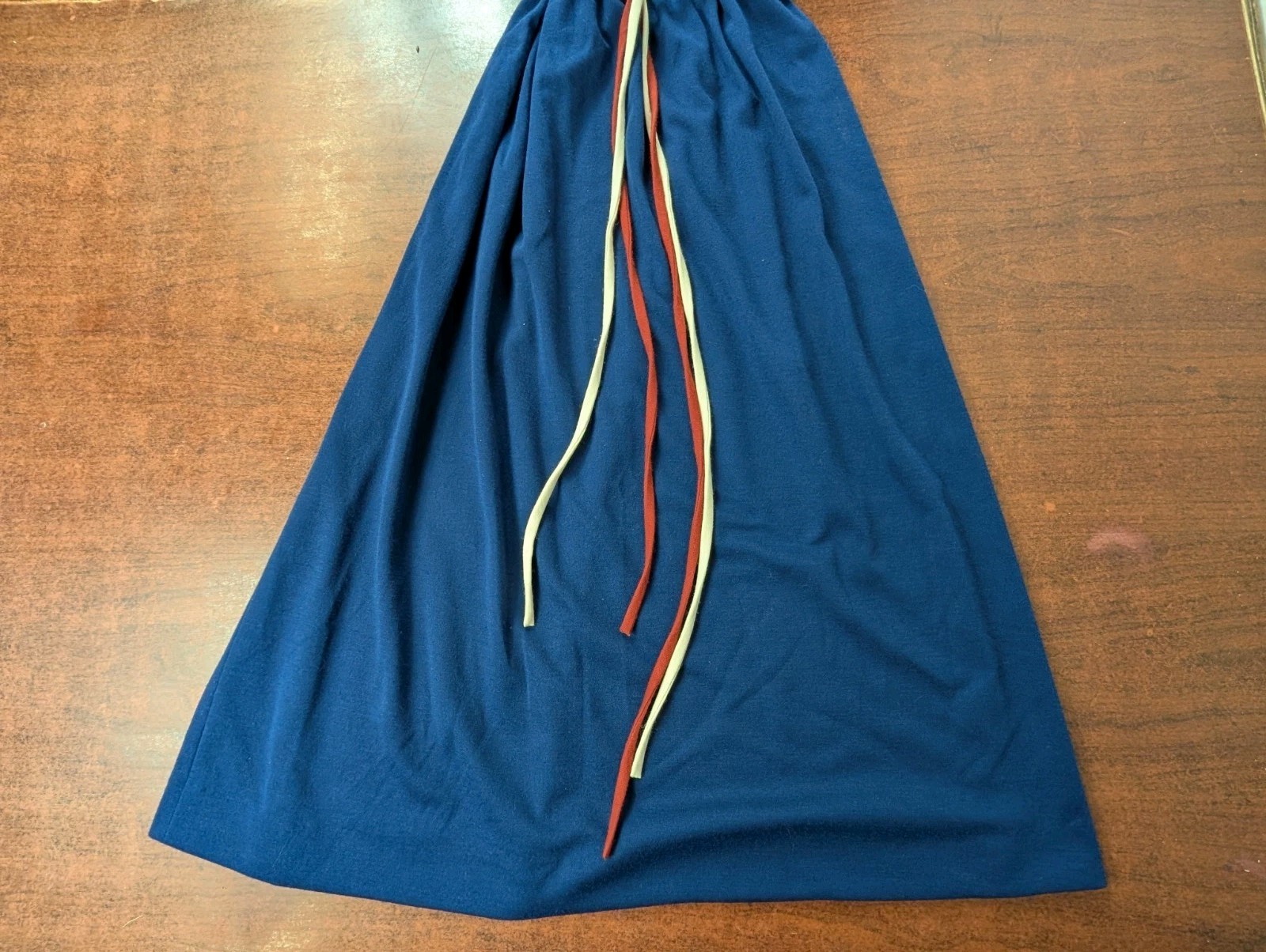 Vtg 60s 70s Long Dress Mod Melissa Lane Retro Bold Orange Blue Color Block Sz 8