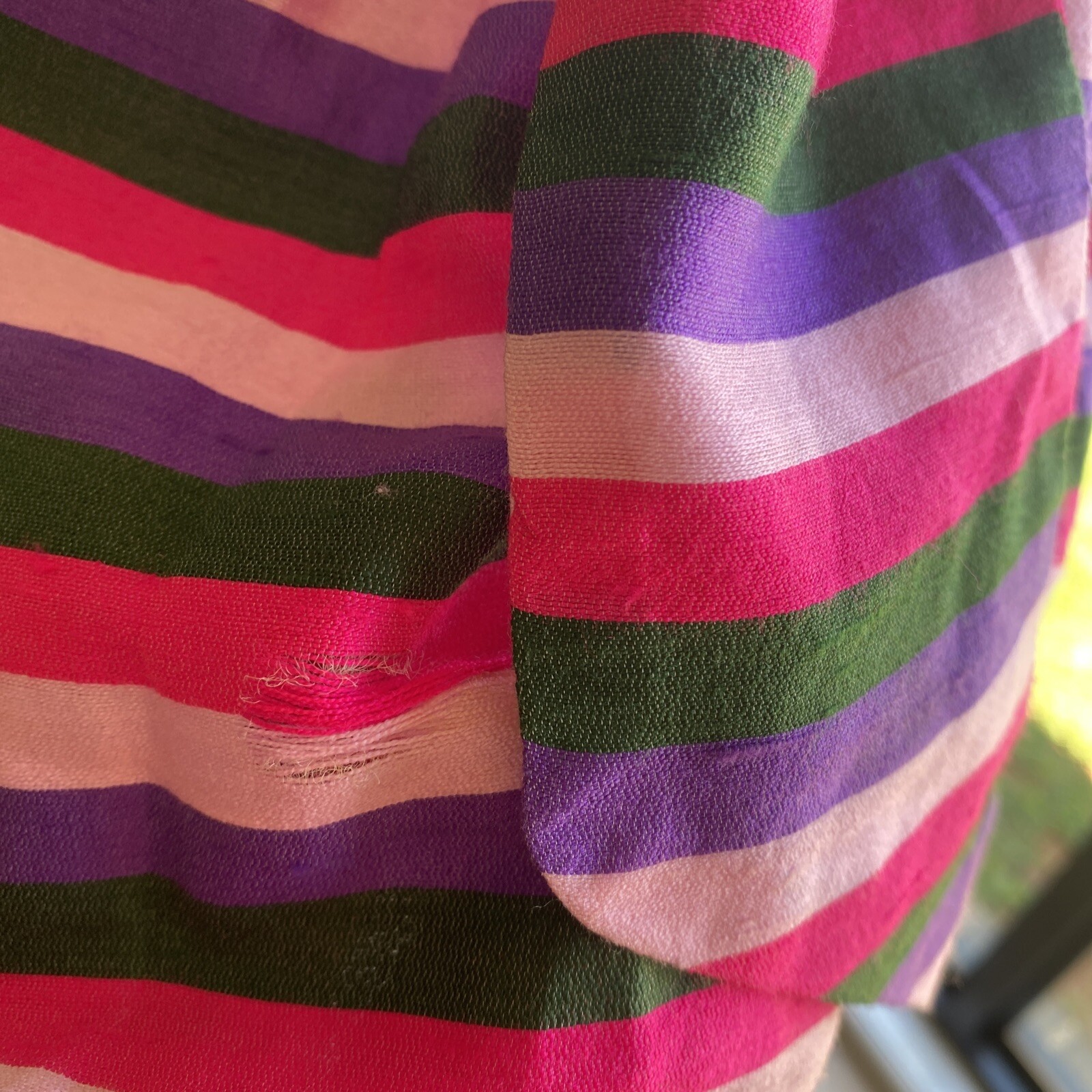 Vintage Prue Acton Dress Fits Au 8 XS/S Multicolour Stripe Silk Wrap Mini Dress