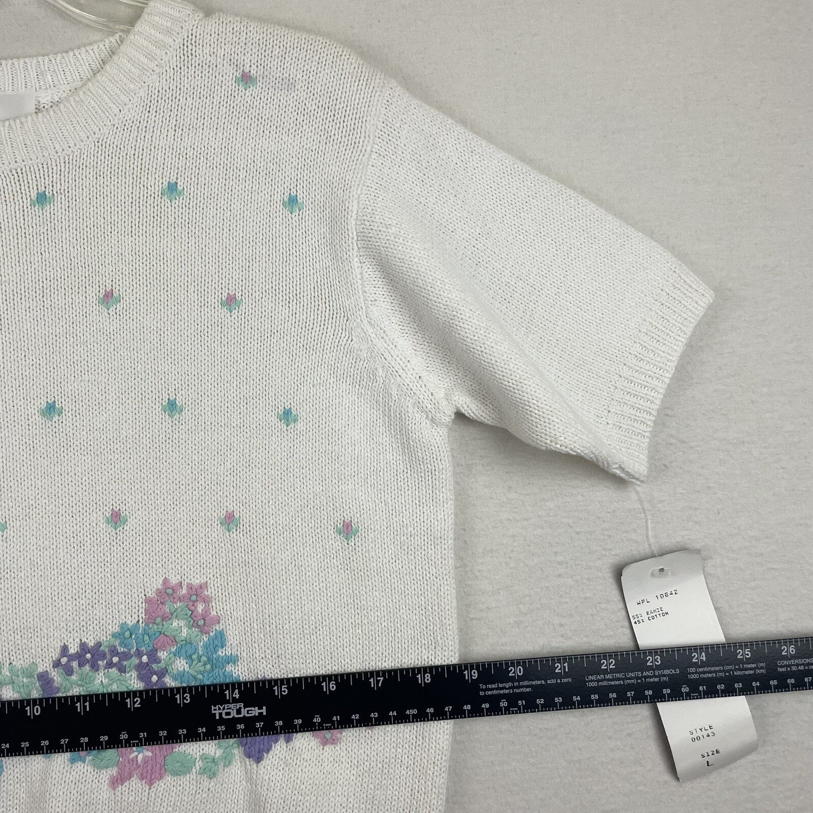 VTG NWT Devon USA Union Made Women’s Sweater L* Knit Crew Neck Pullover Floral