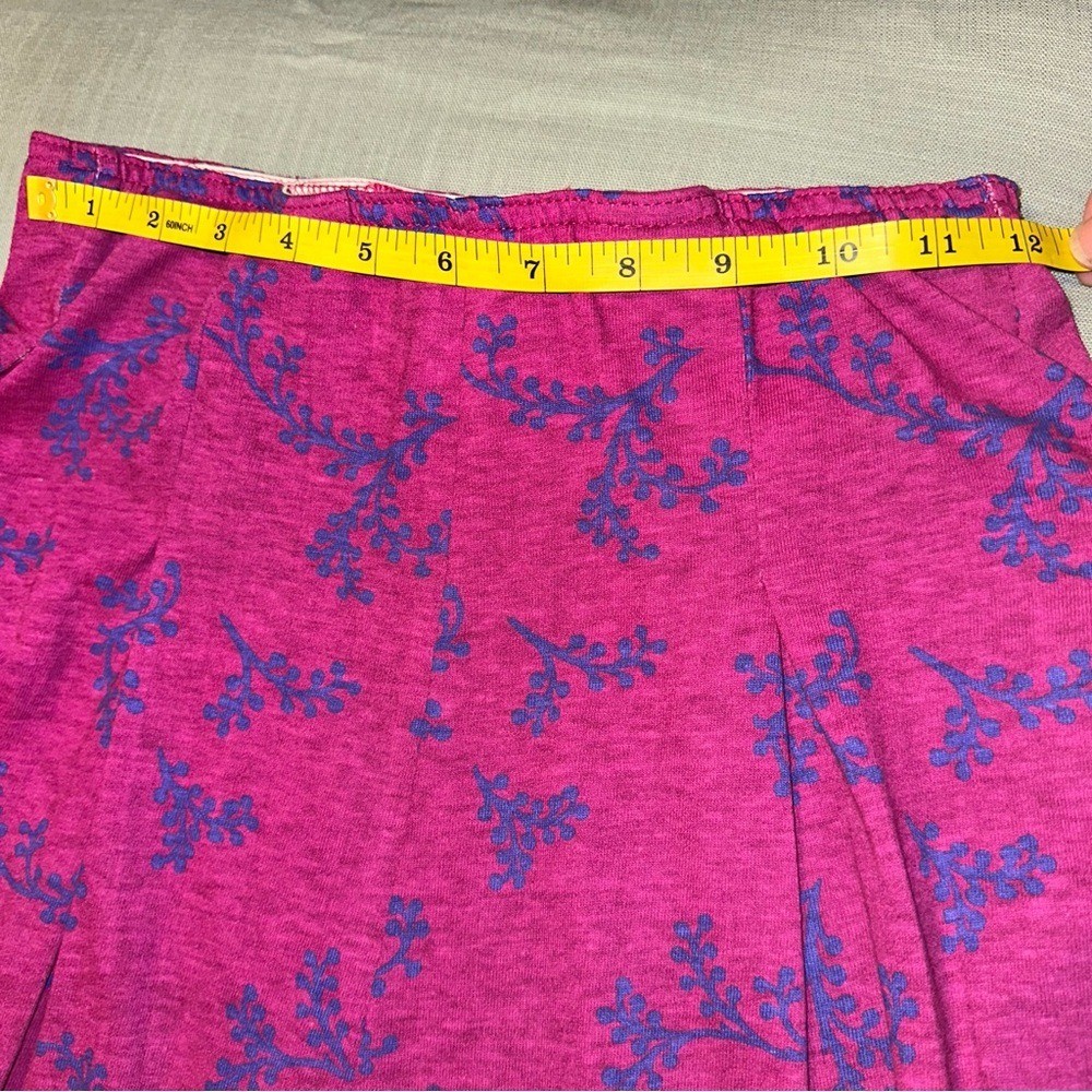 Vintage Pasta Magenta Pink Purple Vine Print Cotton Pants High Waist Small NWT