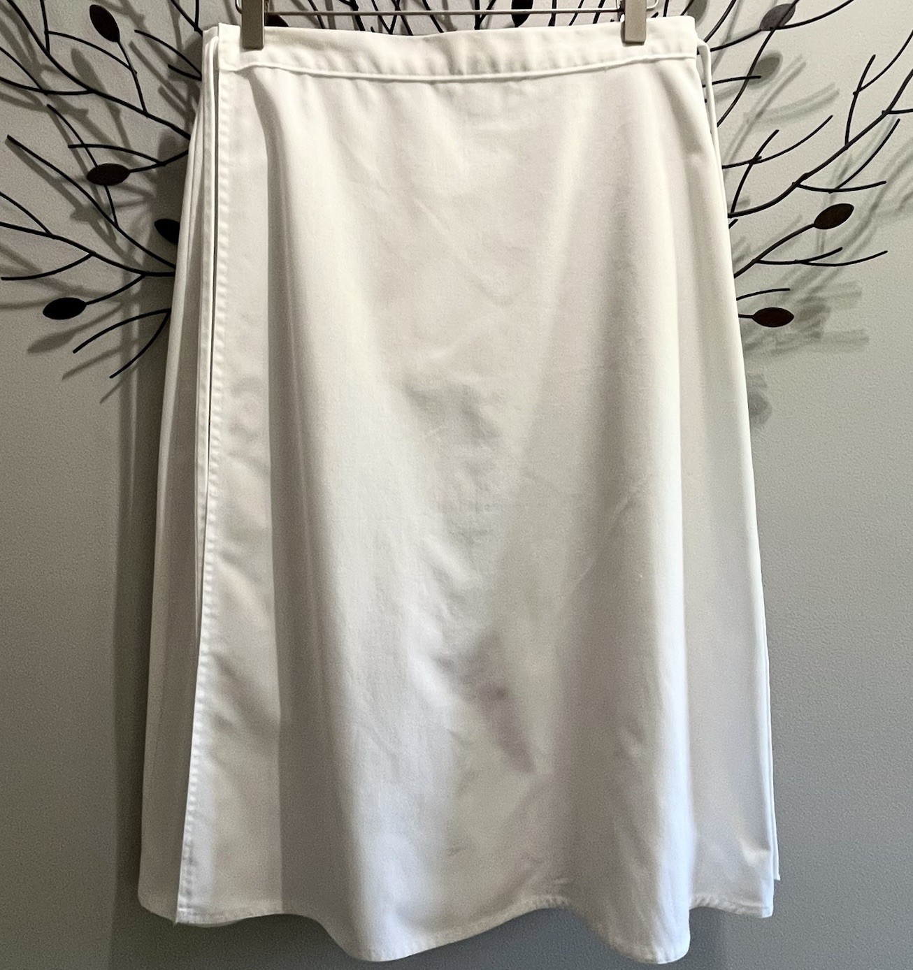 1960s Vintage Wrap Skirt Flowers A-line Pocket XL Knee-length Haphazard