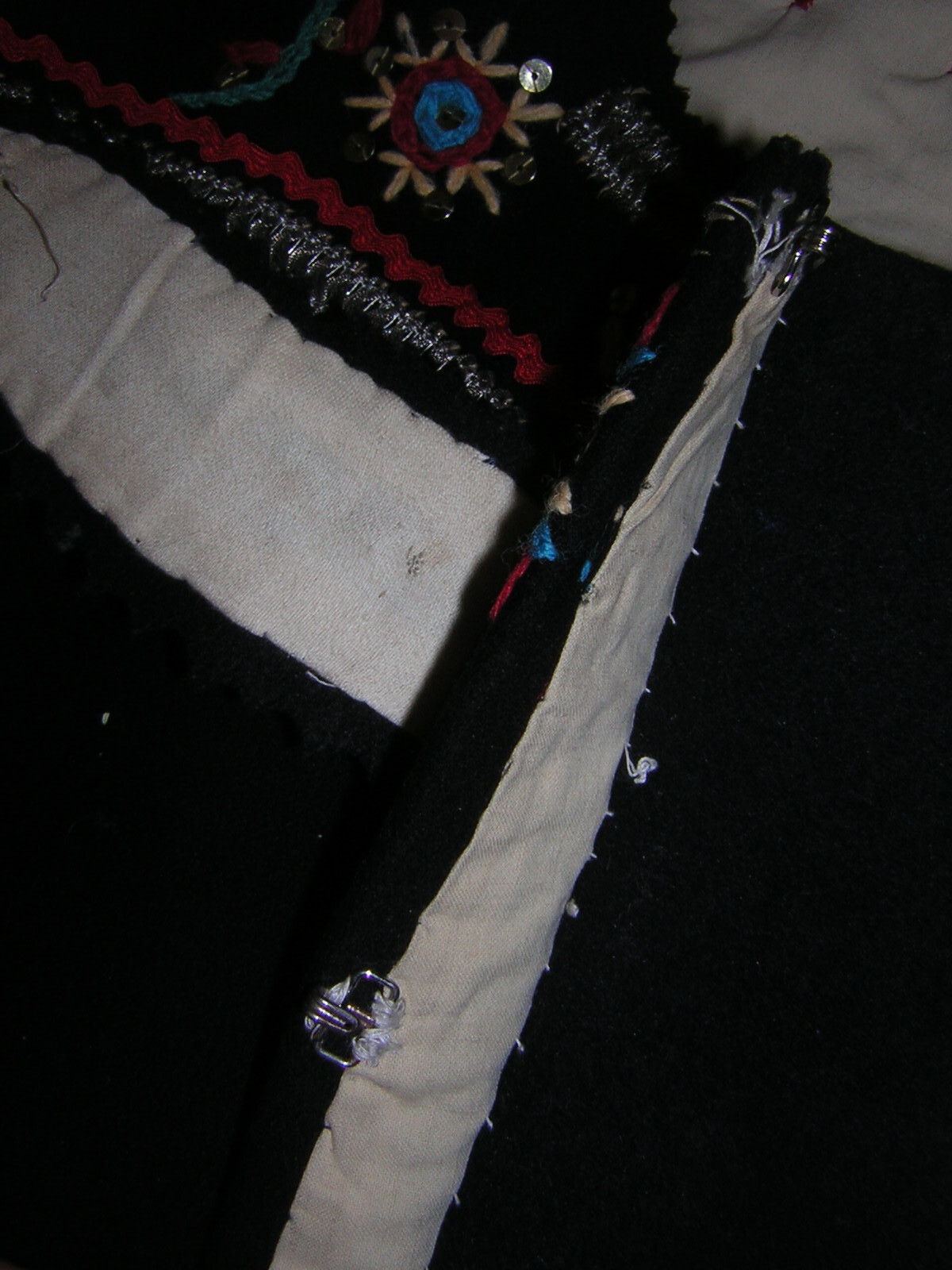 CZECH VINTAGE ANTIQUE WOMENS PEASANT FOLK COSTUME VEST CORSET HAND EMBROIDERY