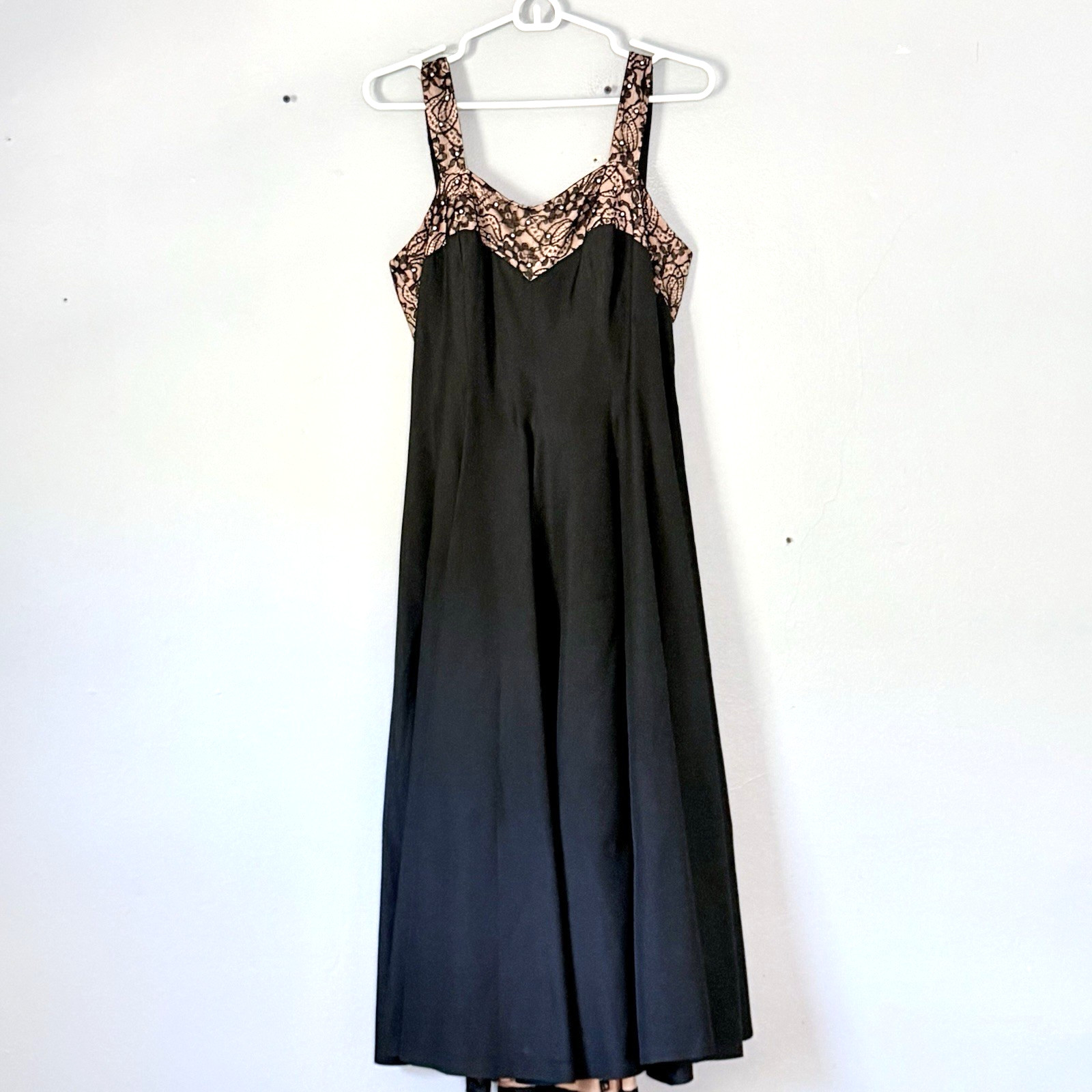 Lilli Diamond of California Cocktail Dress XS / Small 1950s Black Lace VINTAGE
