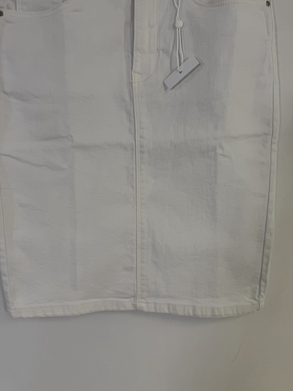 Vila White Denim Skirt Sz S NWT Capsule Closet Staple Casual Preppy Coastal Boho
