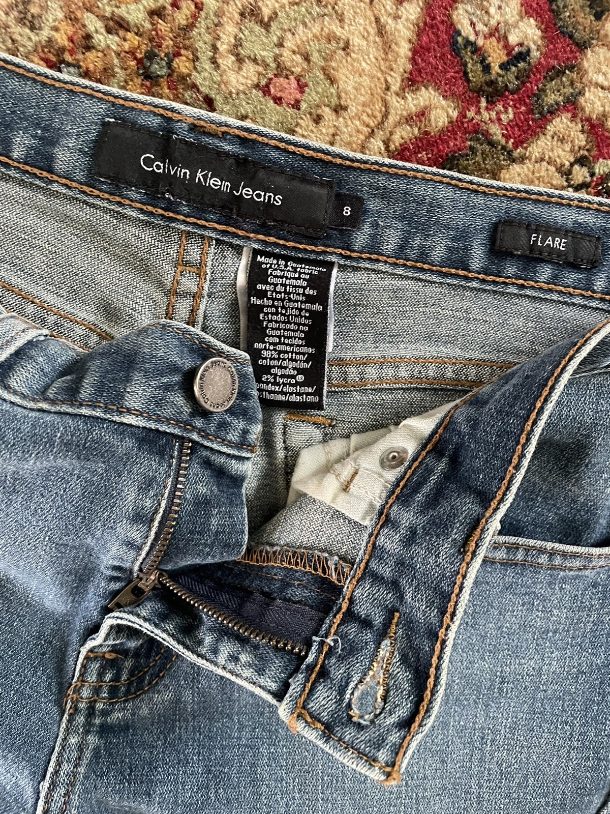Vintage Y2K Calvin Klein Jeans Flare Stretch 8 32L