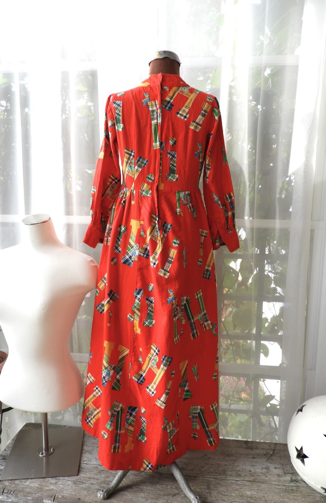 Vtg 1970’s Red Holly Hobby Pioneer Girl Praire Misses Dress sz XS