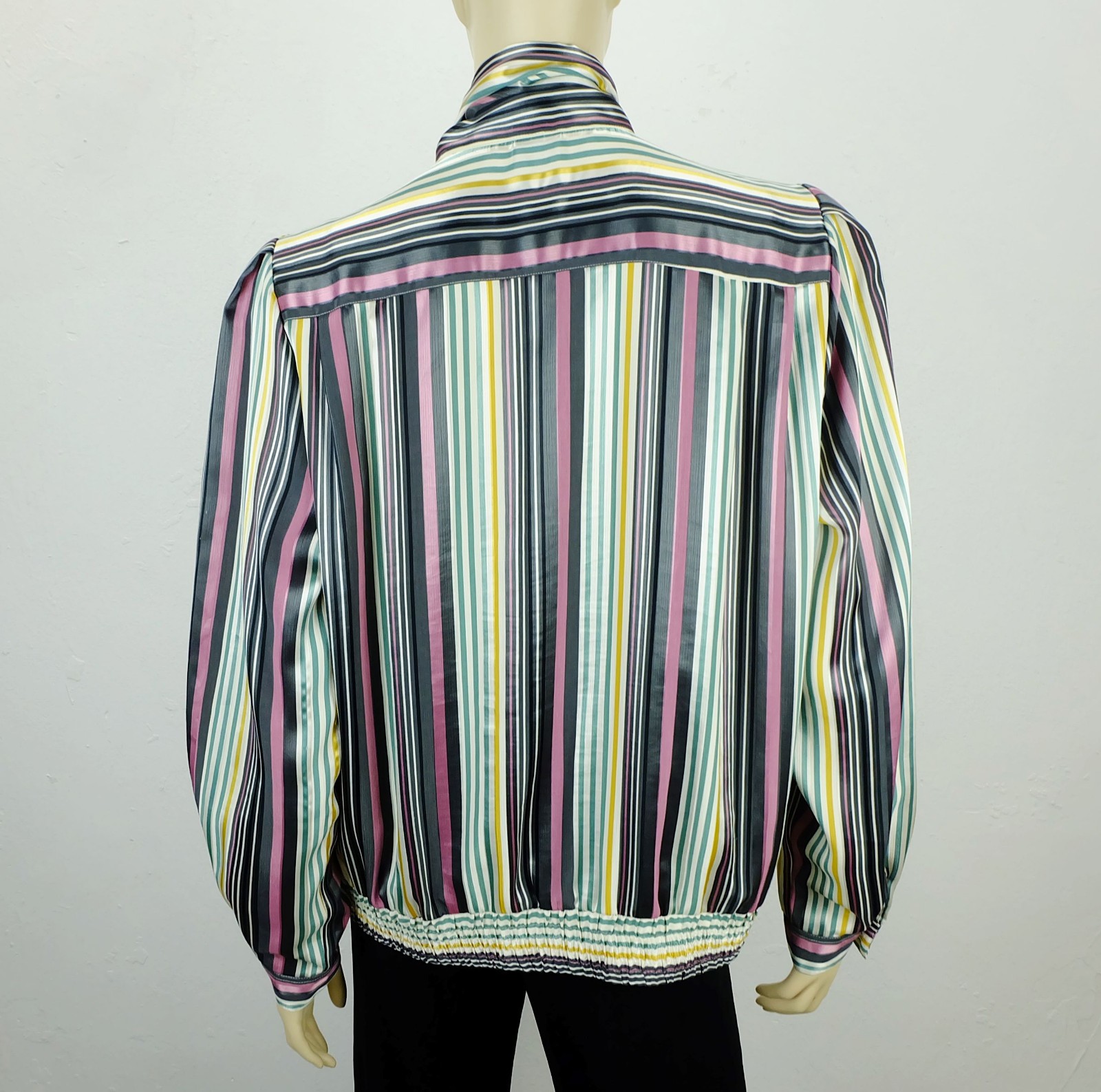 Striped 80s blouse satin blouse Lucia West Germany slip size M