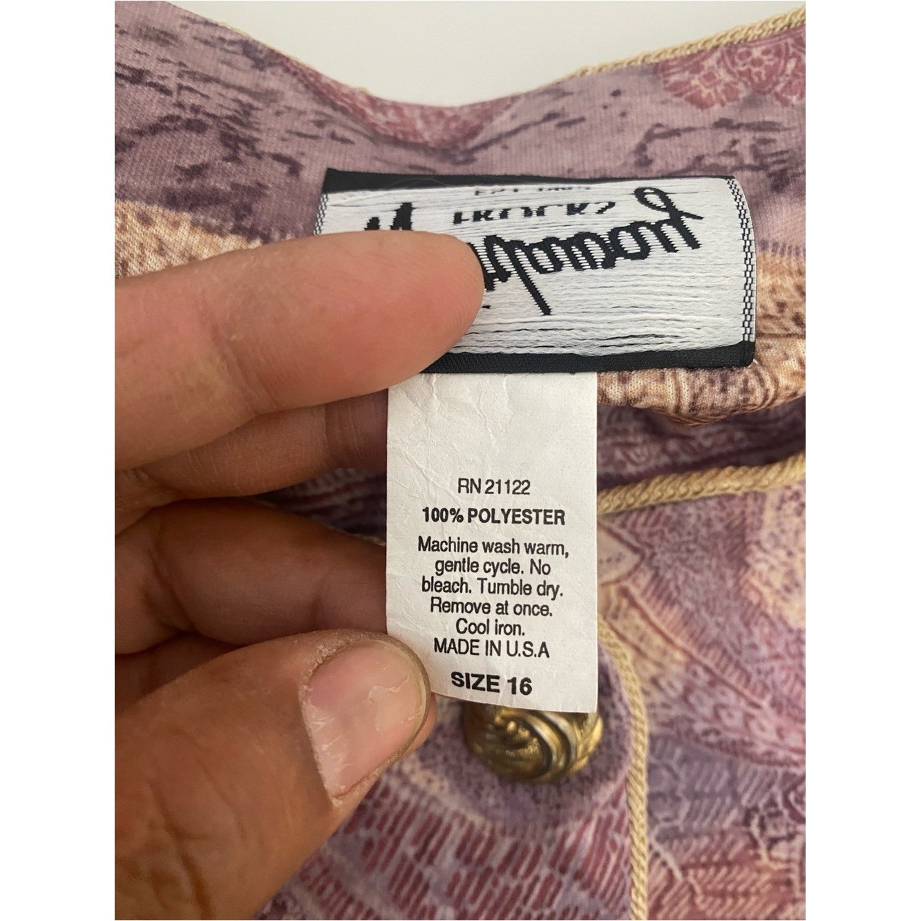 Whirlaway Frocks Paisley Jacket Blazer Vintage Boho Purple Gold Size 16 Women