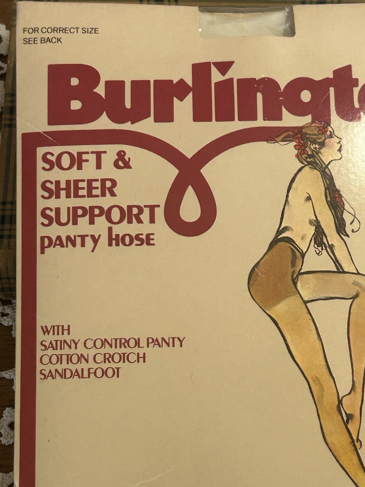 VTG Burlington Soft & Sheer Support Pantyhose Black Medium NOS USA Style 902