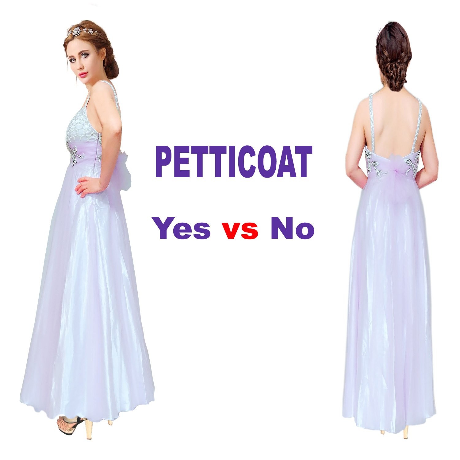 Women’s Floor Length Wedding Petticoat Long Underskirt Formal Dress XL-3XL Ivory