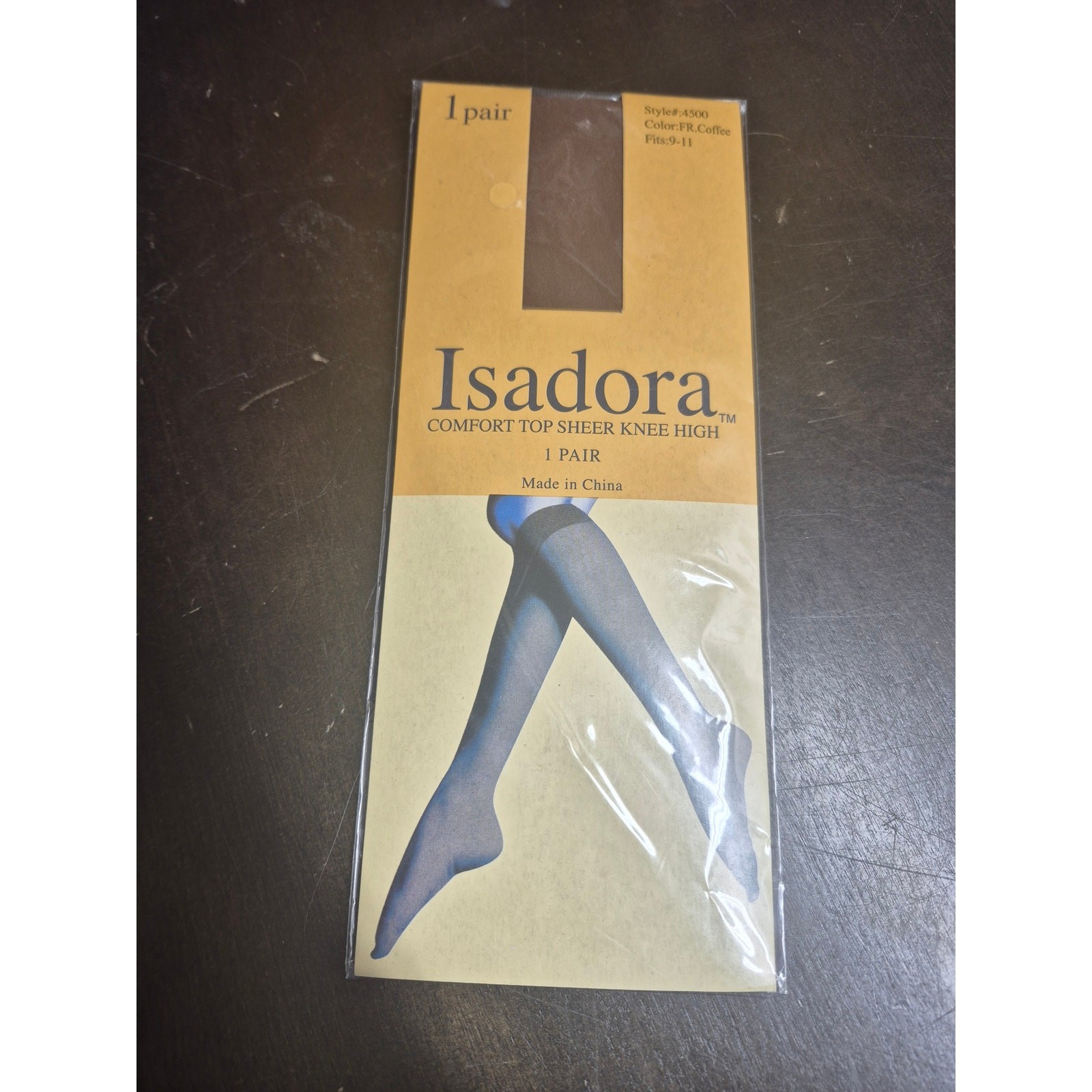 Isadora Comfort Soft Sheer Yarn Knee High Sz 9-11 Comfort Strap Coffee 1 Pk 8291