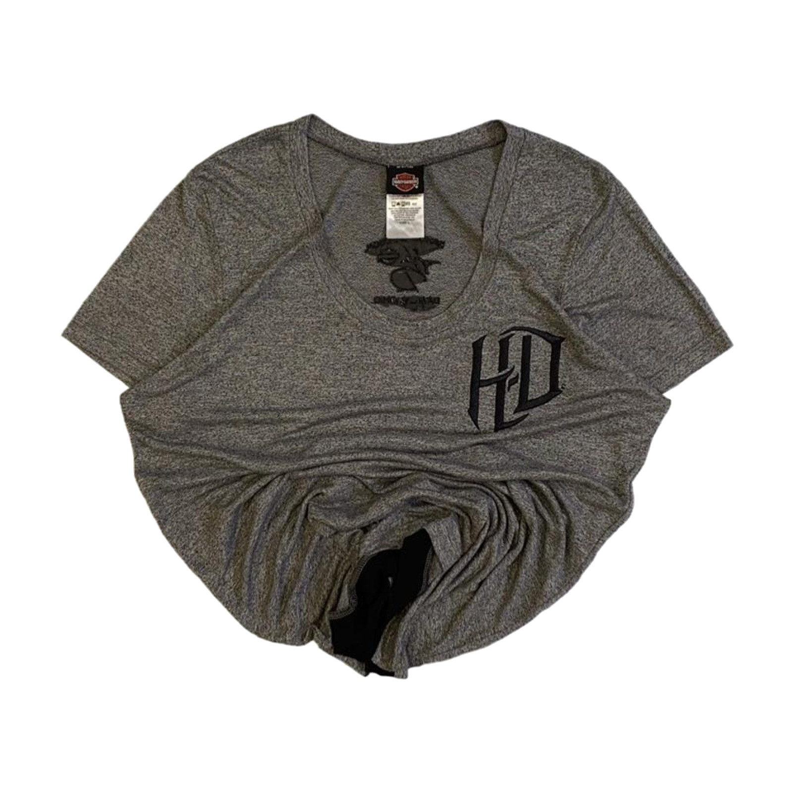 Harley Davidson Women’s Embroidered HD Short Sleeve T Shirt Grey L