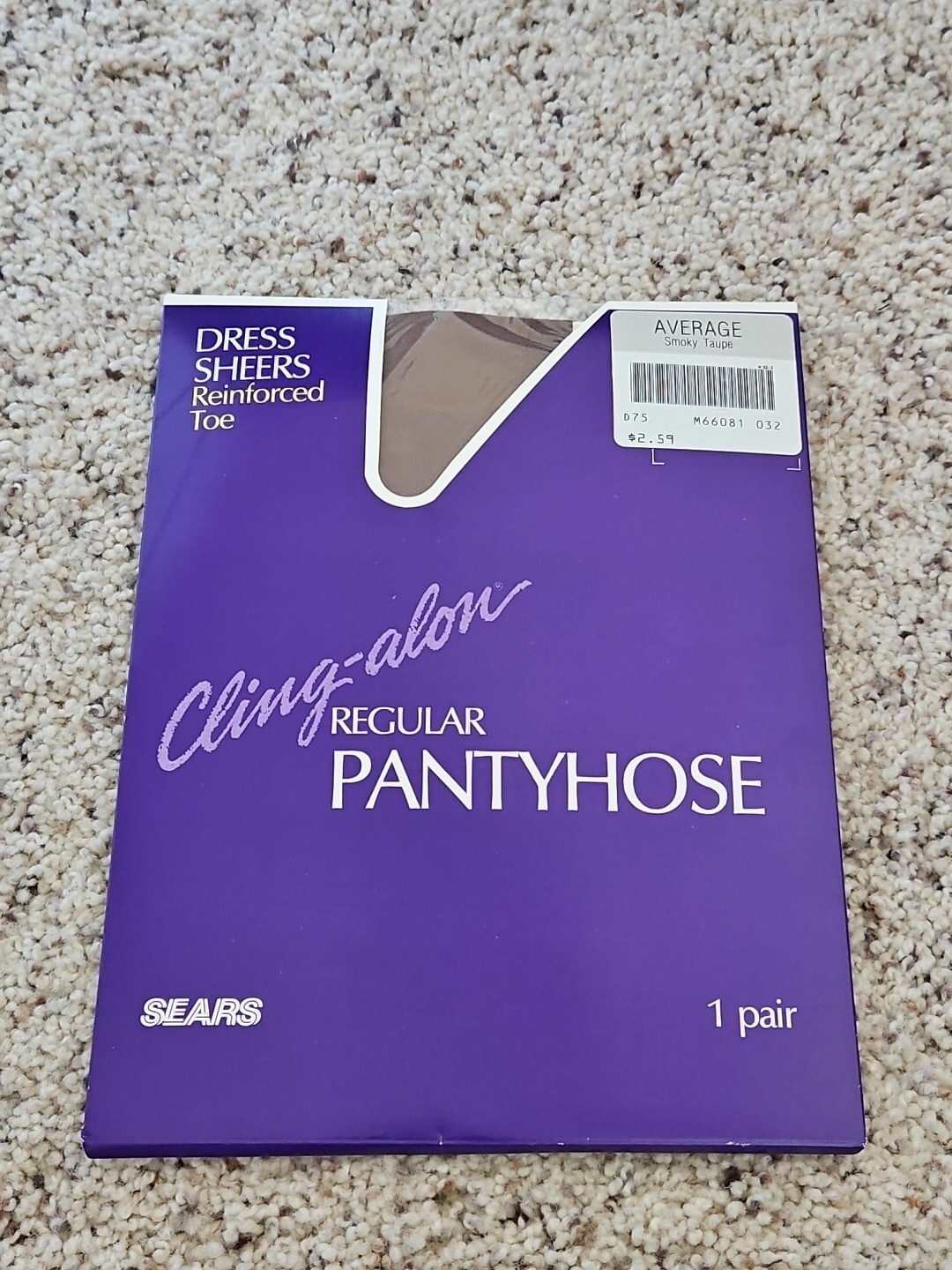 Brand New Vintage Sears Cling-alon Pantyhose Dress Sheers Smoky Taupe Average Sz