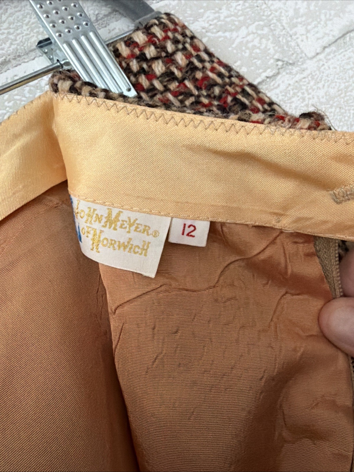 Vintage 50s 60s John Meyer of Norwich Tweed Midy Wool Skirt Size 12