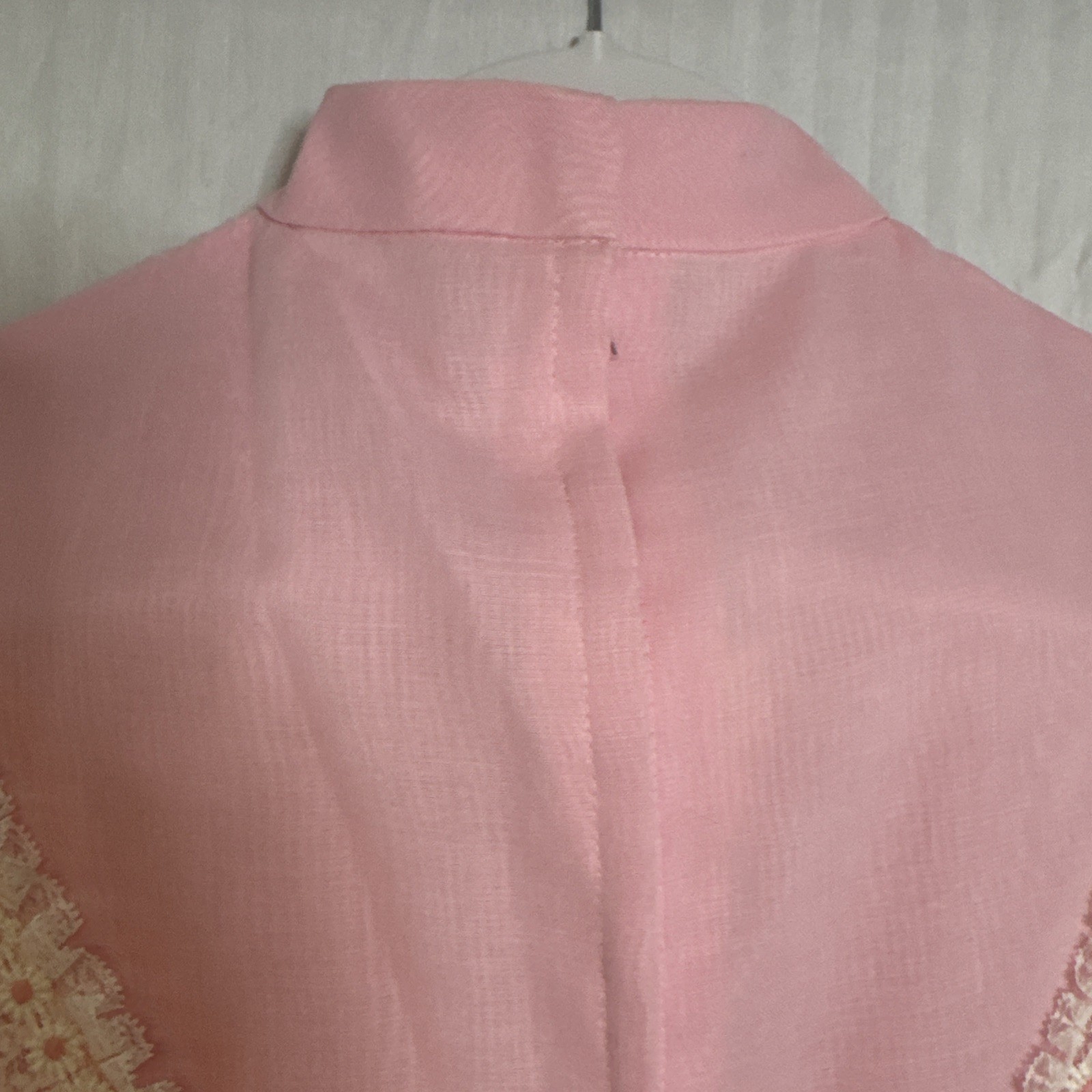 VTG Prairie Dress Maxi Lace ILGWA Bubblegum Pink Formal Prom Wedding 26”W