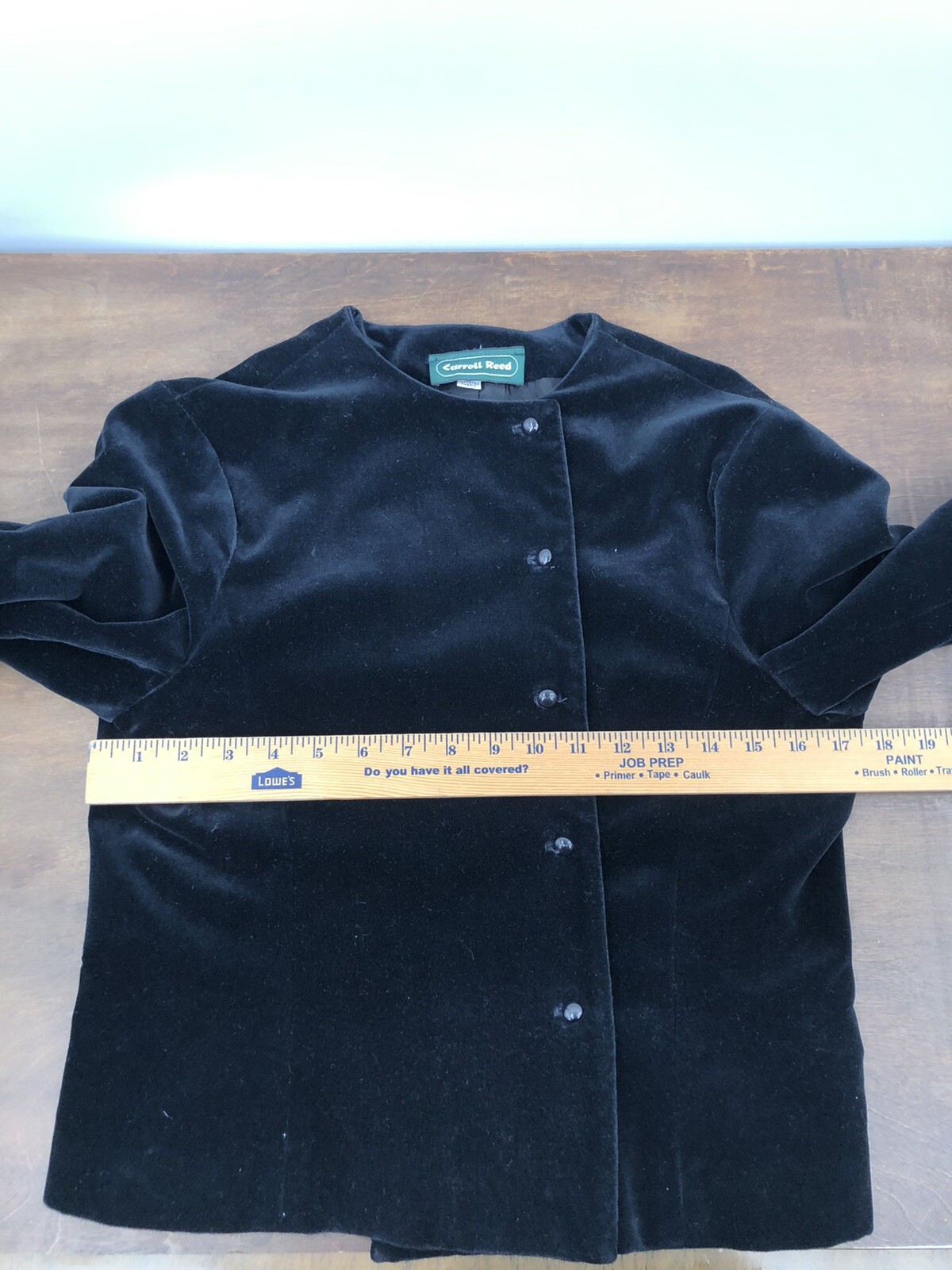 Vintage Carroll Reed Women’s Black Cotton Velvet Blazer Jacket Size Medium