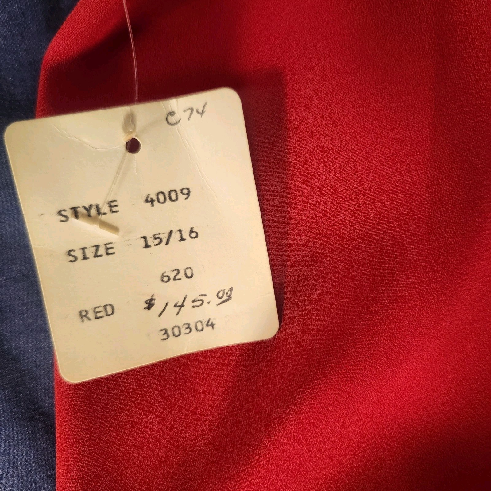 Vintage 80s Red Draped Front/Side Bow With Rhinestones Valentine Dress 15/16