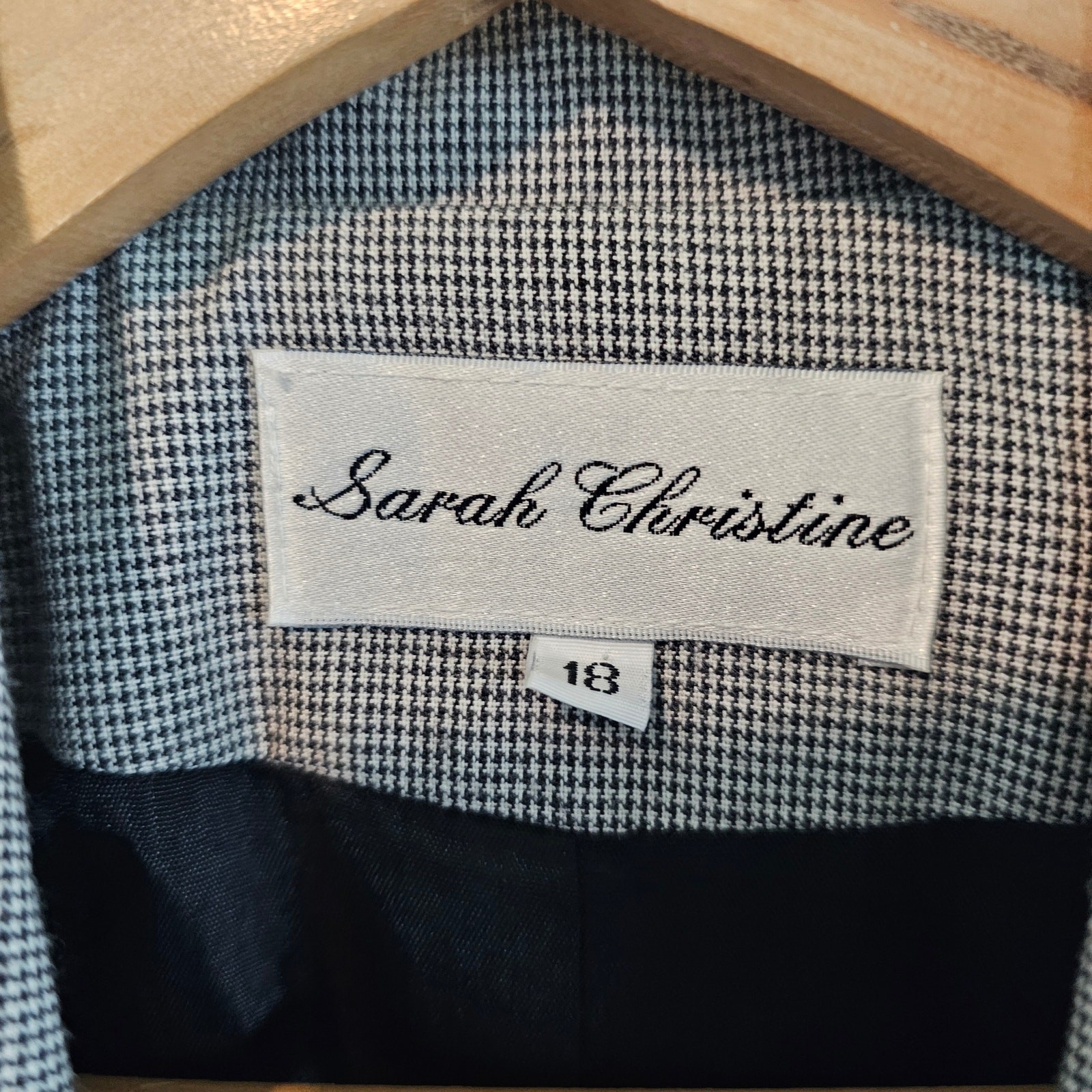 Vintage Blazer Womens Size 2X Black 90s Houndstooth Preppy Whimsygoth Academia