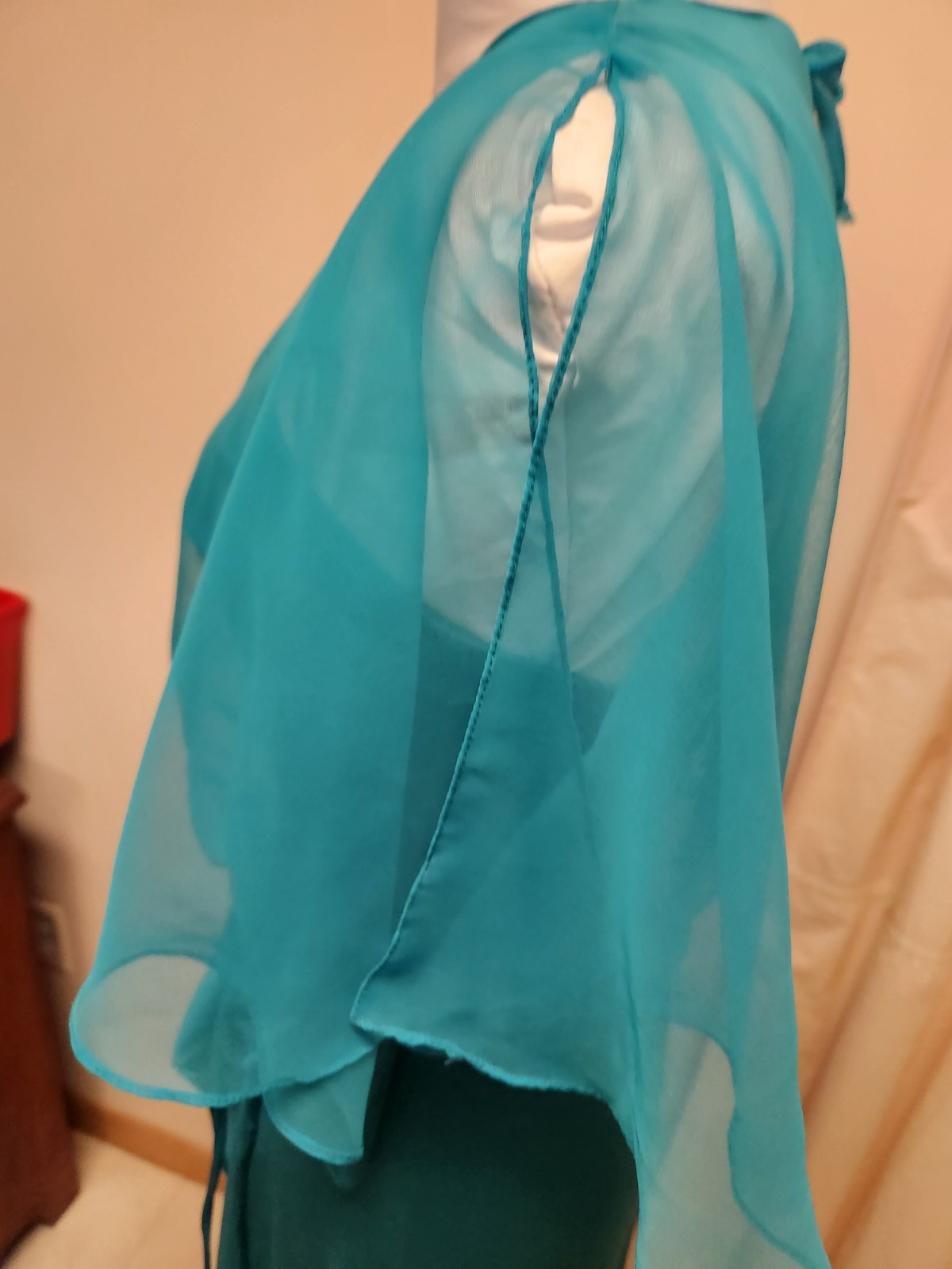Unlabled Vintage Green/Teal Long Dress*sz11/12-plus Measurements *Good Condition