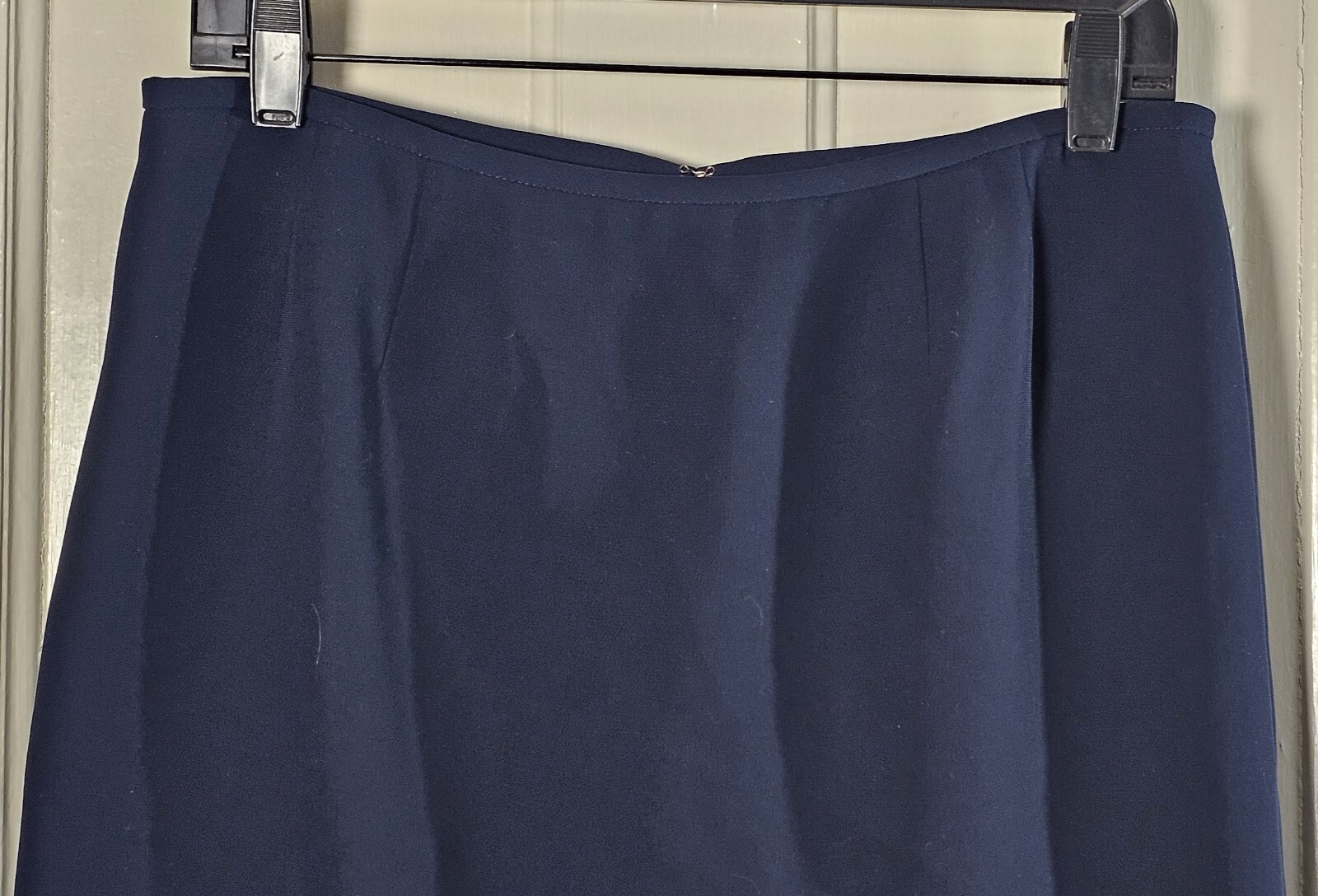 VTG Kasper 2 Piece Suit Women’s 10 Navy Blue Jacket Skirt Fancy Buttons Career