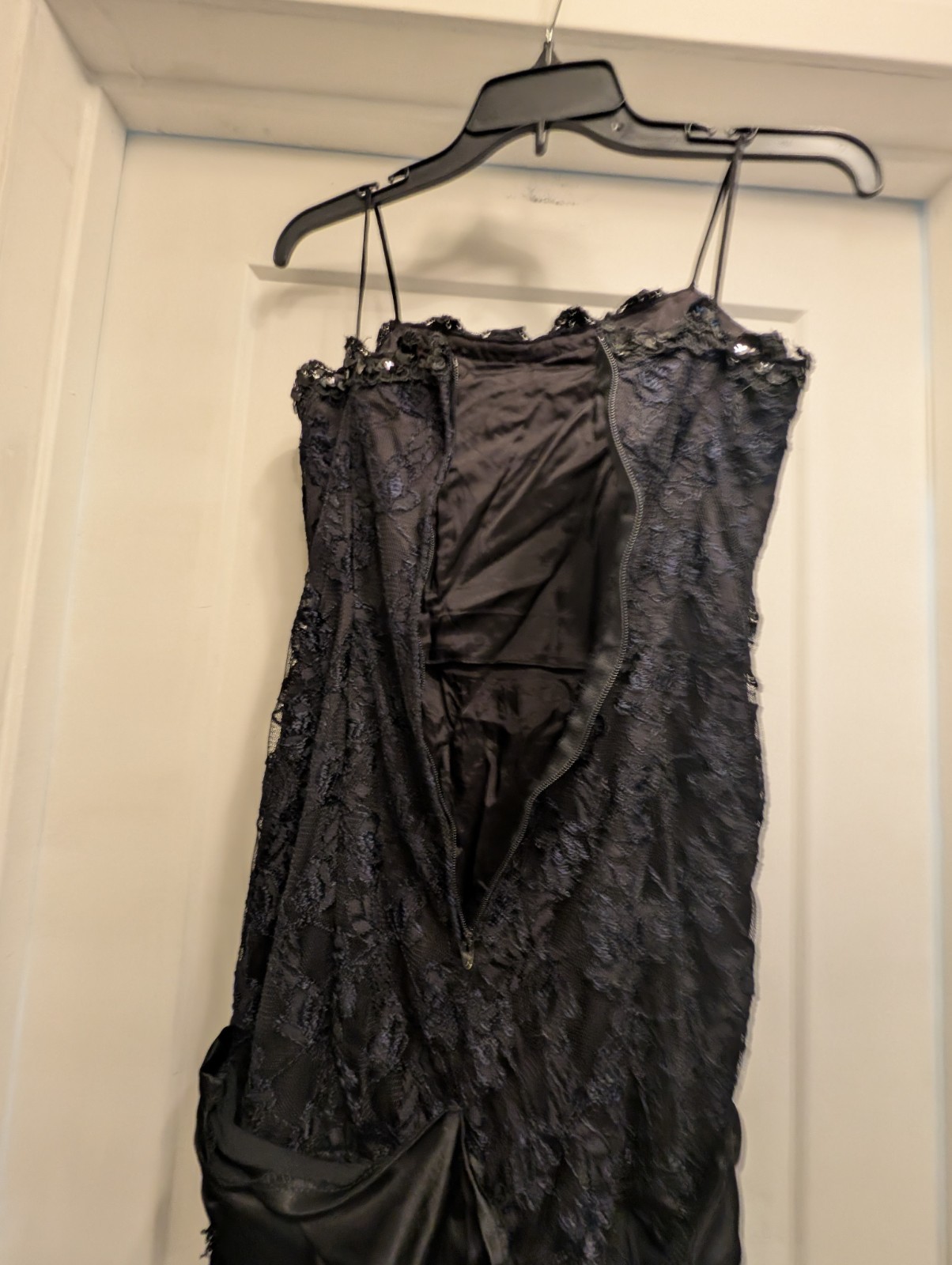 Vintage Roberta 80’s Prom Mini Dress Corset Black Lace Tassel Goth Fairy Sml Med