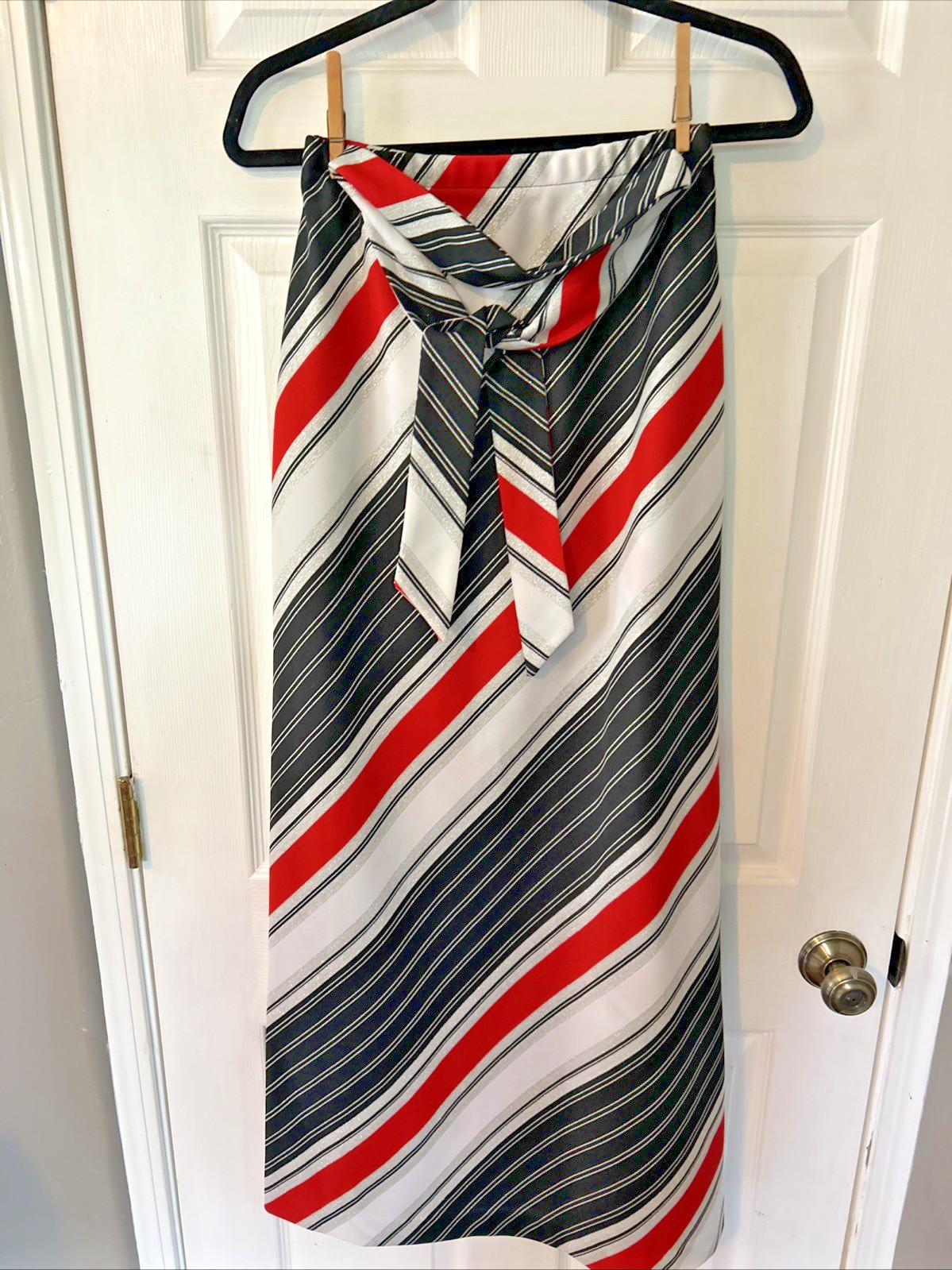 Vintage Joyce Sportswear Union Made USA Skirt Red Black Silver 9/10