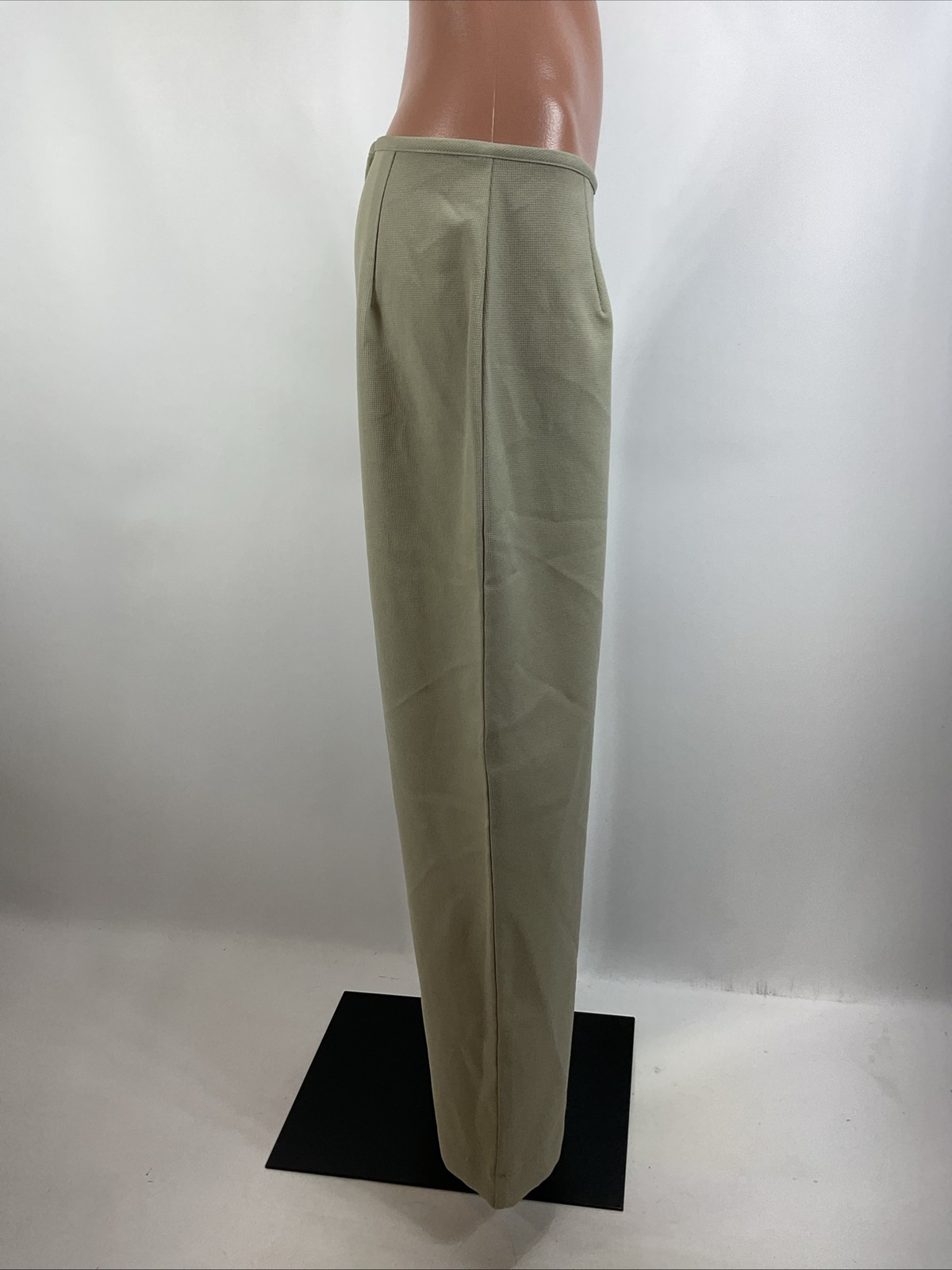 Vintage 90s y2k City Triangles Beige Olive 2pc Pant Tank Suit Set Office Career