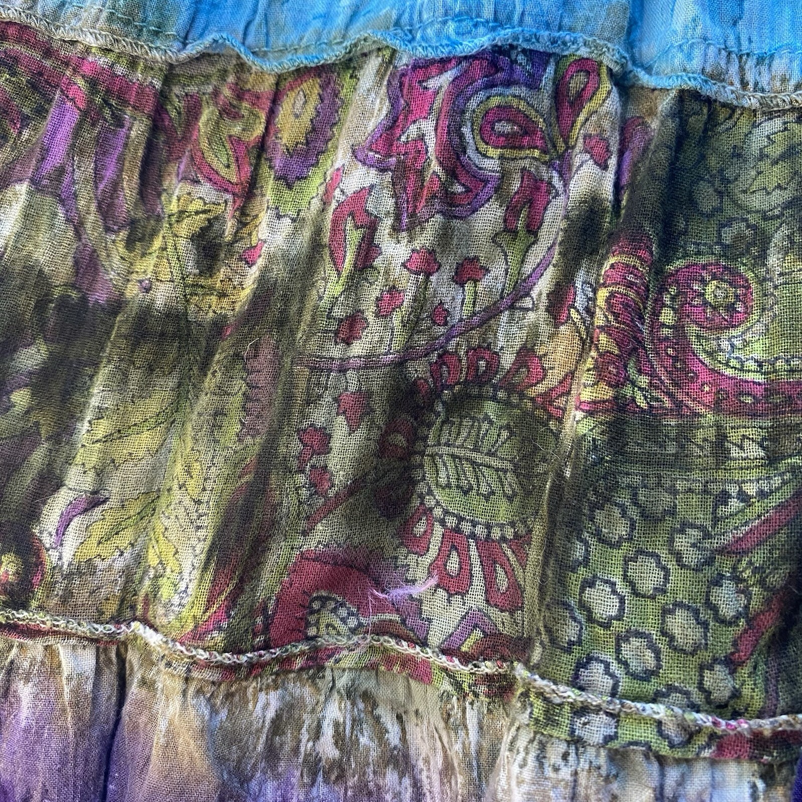 90’s/Y2K Sol Clothing Hippie Boho Tie Dye Cotton Summer Dress. Medium. Festival