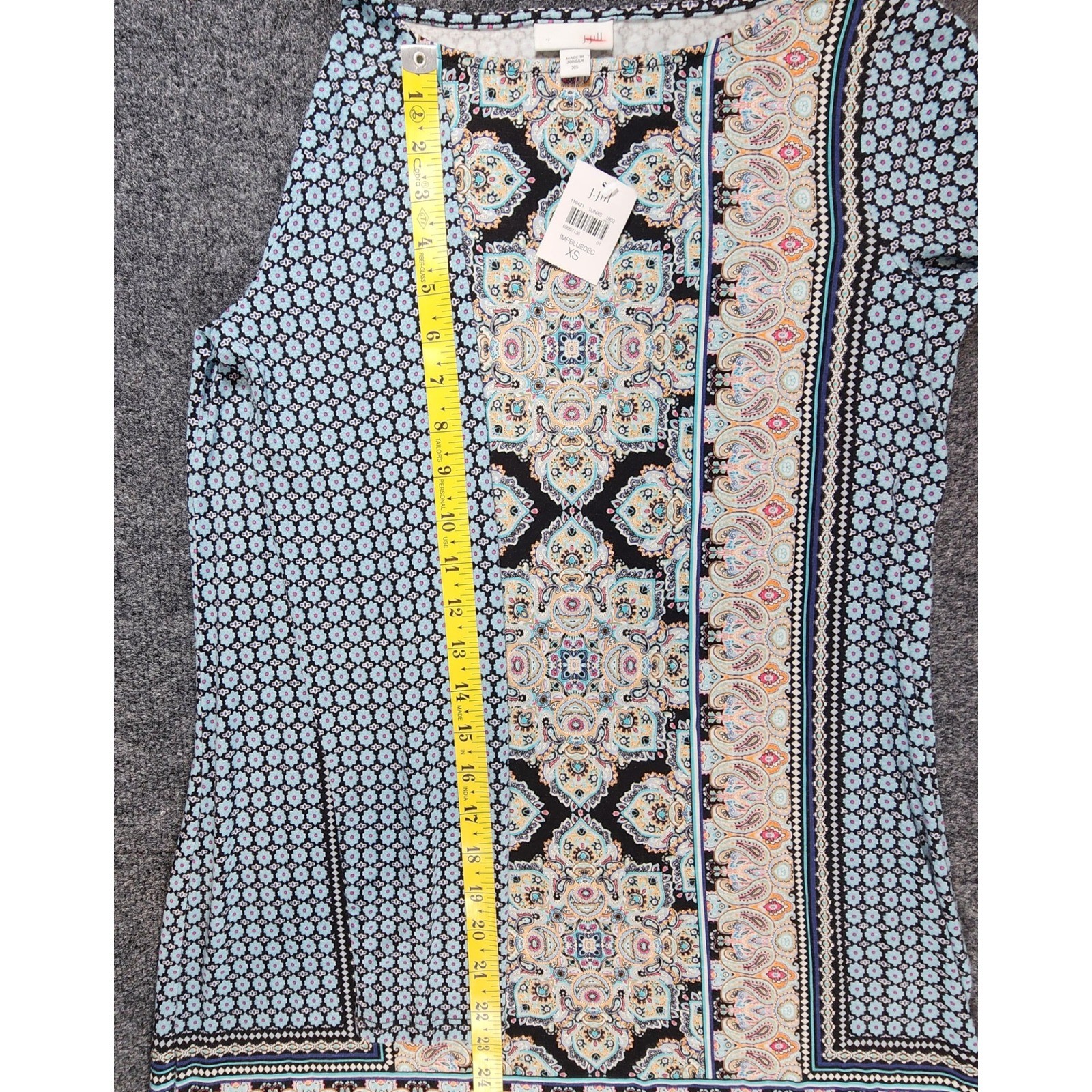 J.Jill Women’s Dress Size XS Boho Paisley Tunic Stretch NWT Cottagecore