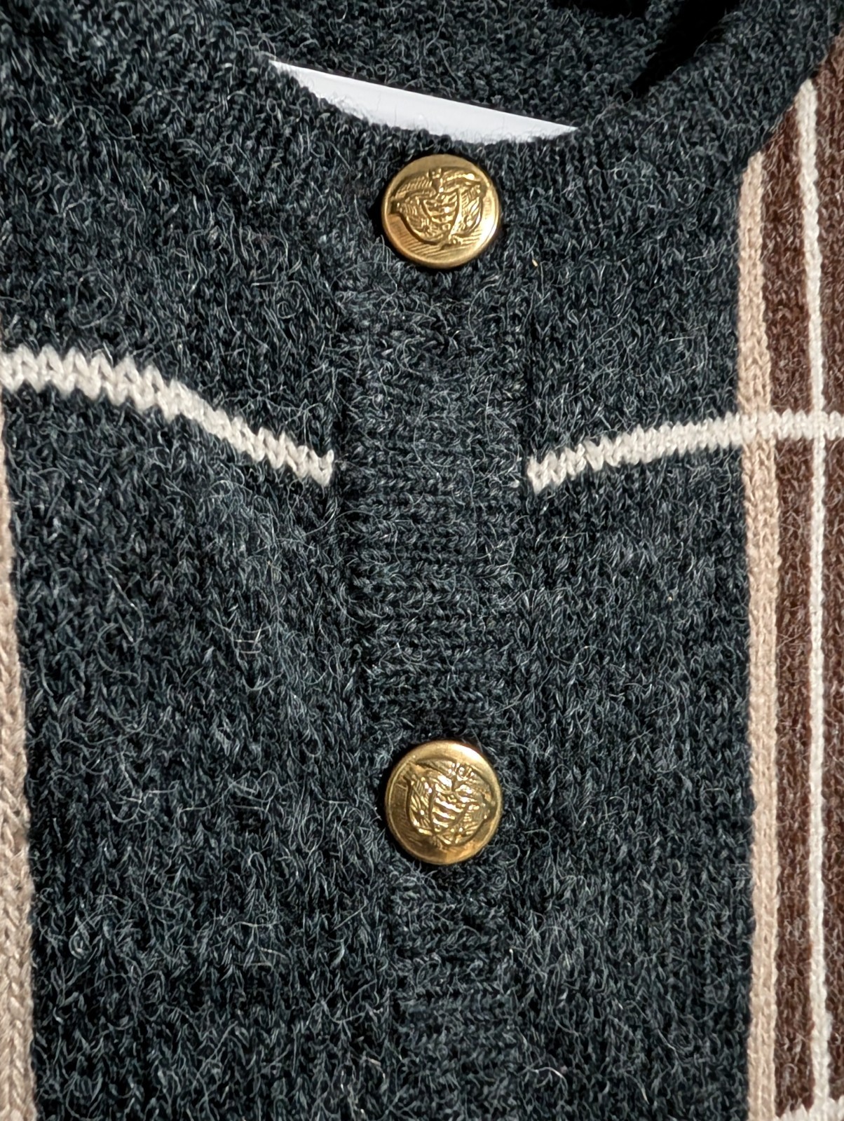 Vintage 90’s Chrysantheme Grandpa Cardigan Nautical Metal Buttons Cozy Sweater