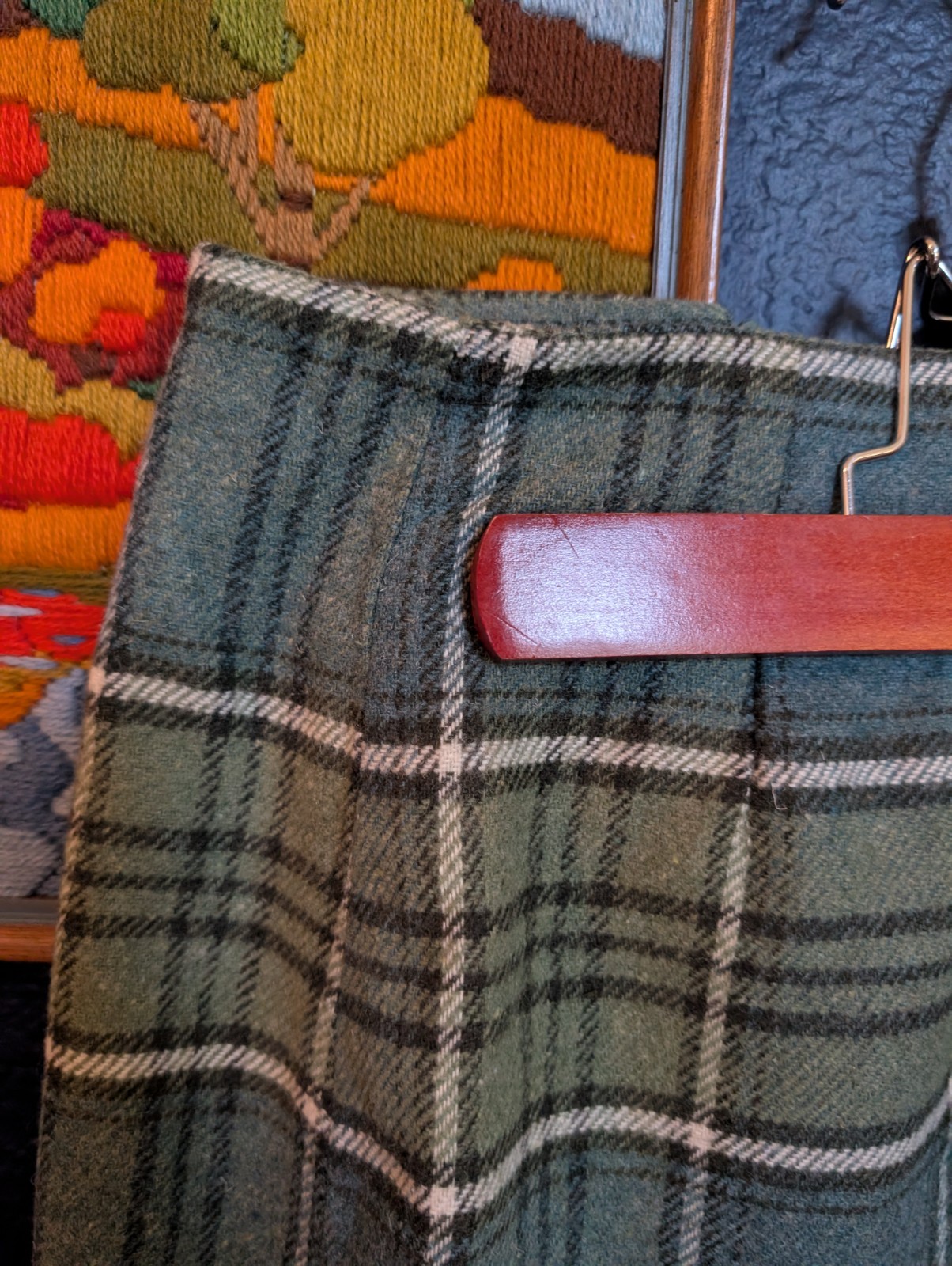 VTG J G Hook Blue Green Wool Blend Plaid Short Punk Prep Skirt Sz 12 Large L