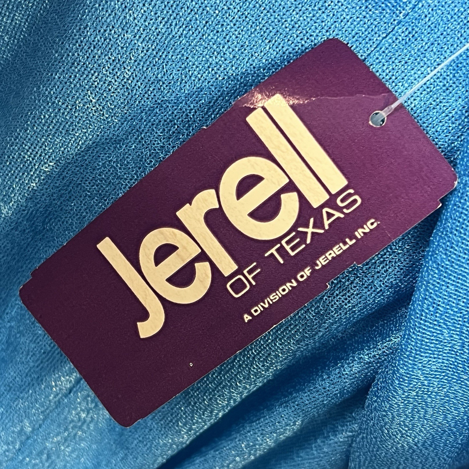 Vtg 70s Jerell of Texas Blue Terry Dress Juniors Size 11 Medium NWT NOS