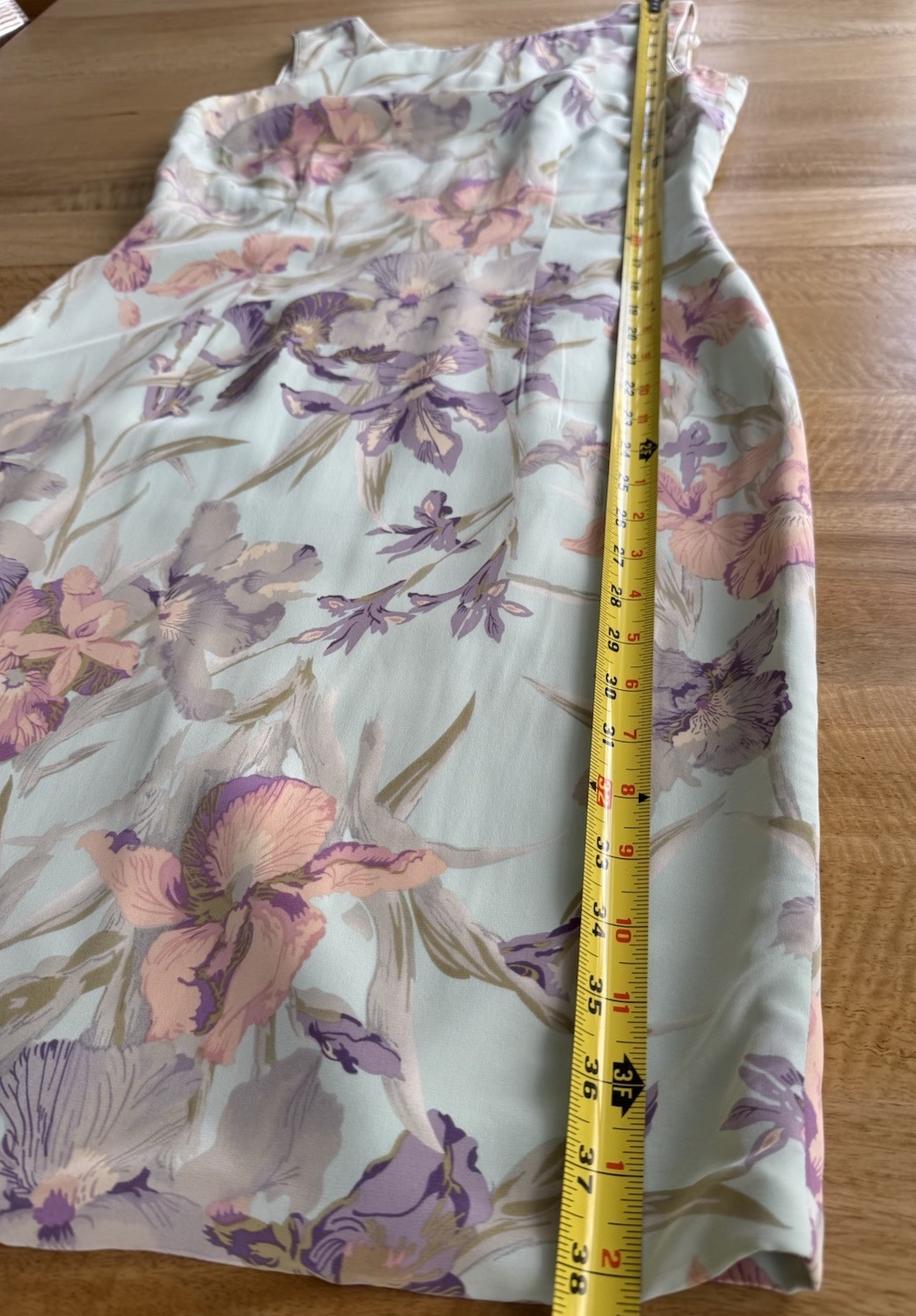 VTG Women’s Sz 6 100% Silk Floral Sheath Lined Dress Pastel Iris Print Y2K EVC
