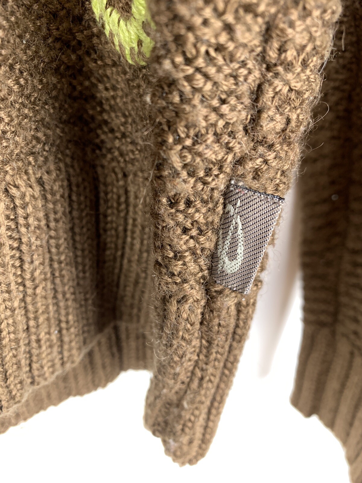 Vintage Obermeyer Brown Floral Retro Knit Juniors Girls Sweater Sz XL