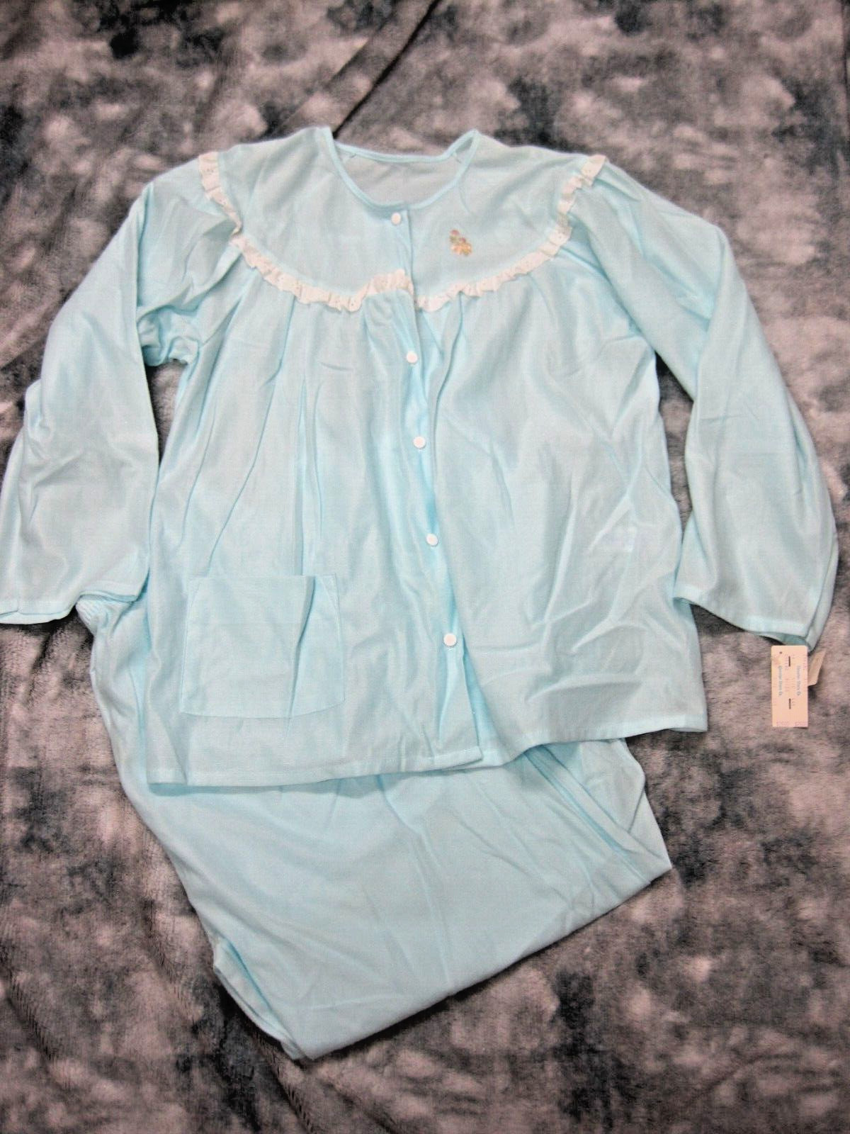 Vintage 2 Piece Long Sleeve Pajamas Katz Large 16-18 New Old Stock With Tags