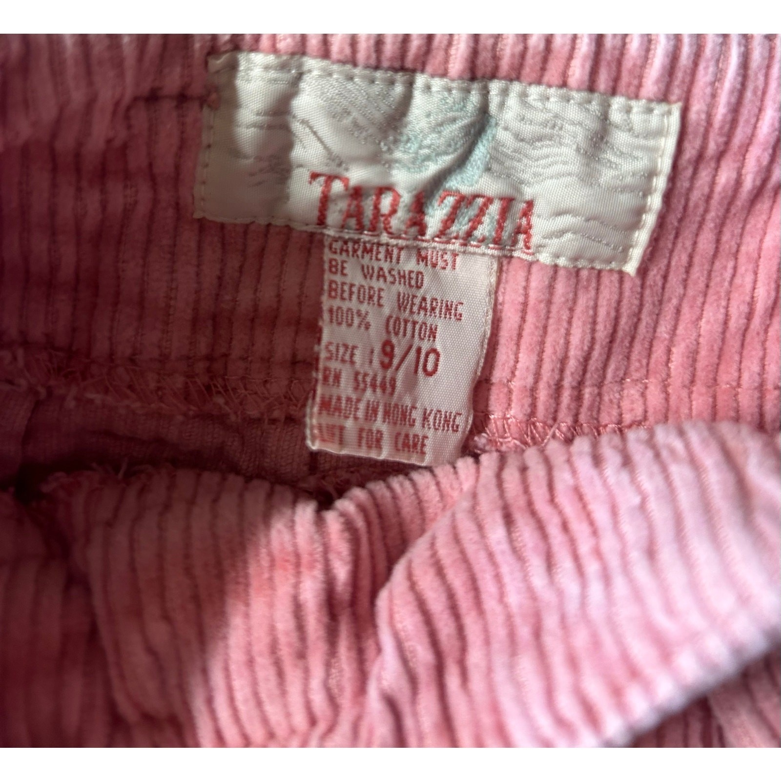 Tarazzia Vintage Corduroy Pleated Tapered Pants Pink Size 9/10