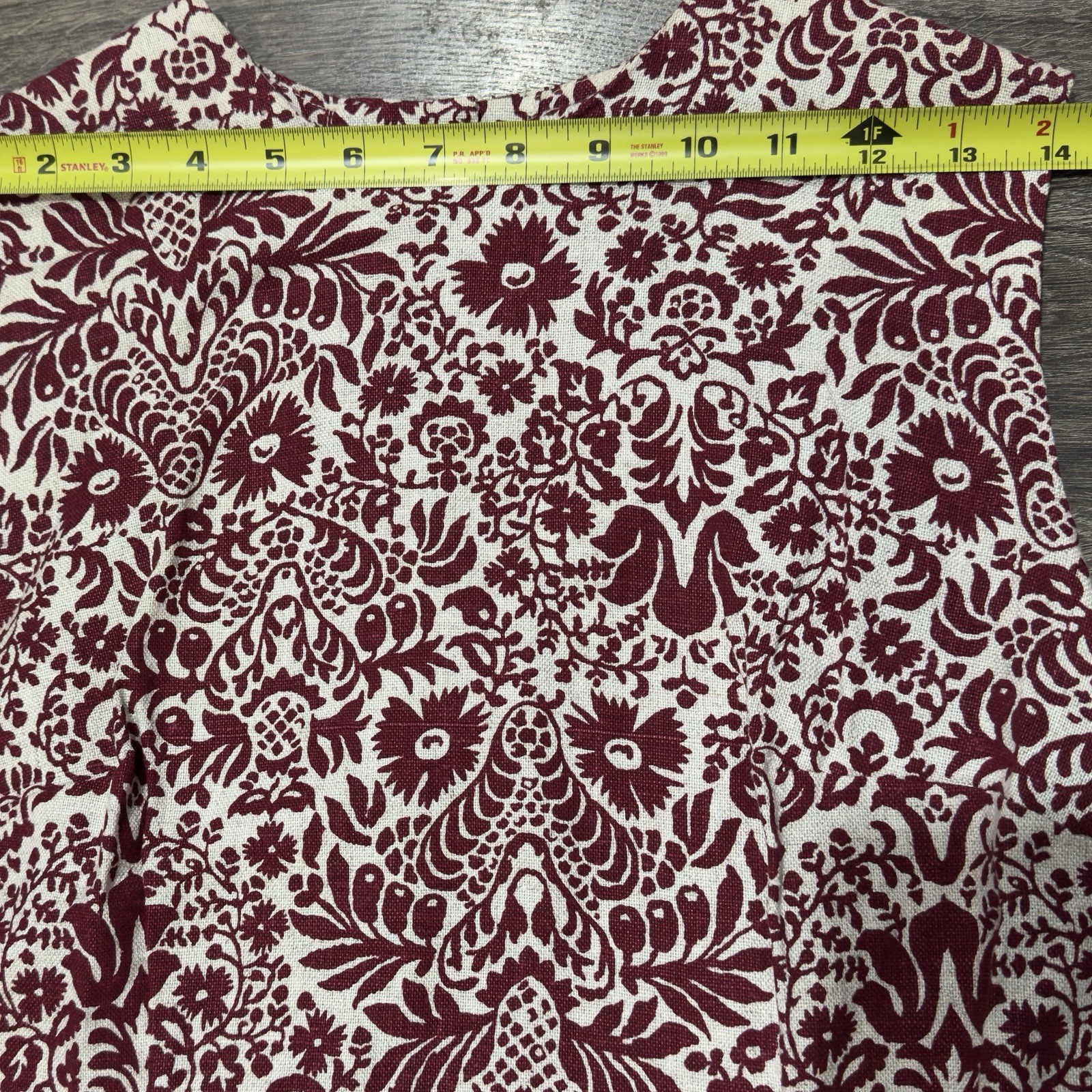 Vintage 70s Prestige of Boston Floral Skirt & Top Set Burgundy NOS Folk Art Boho