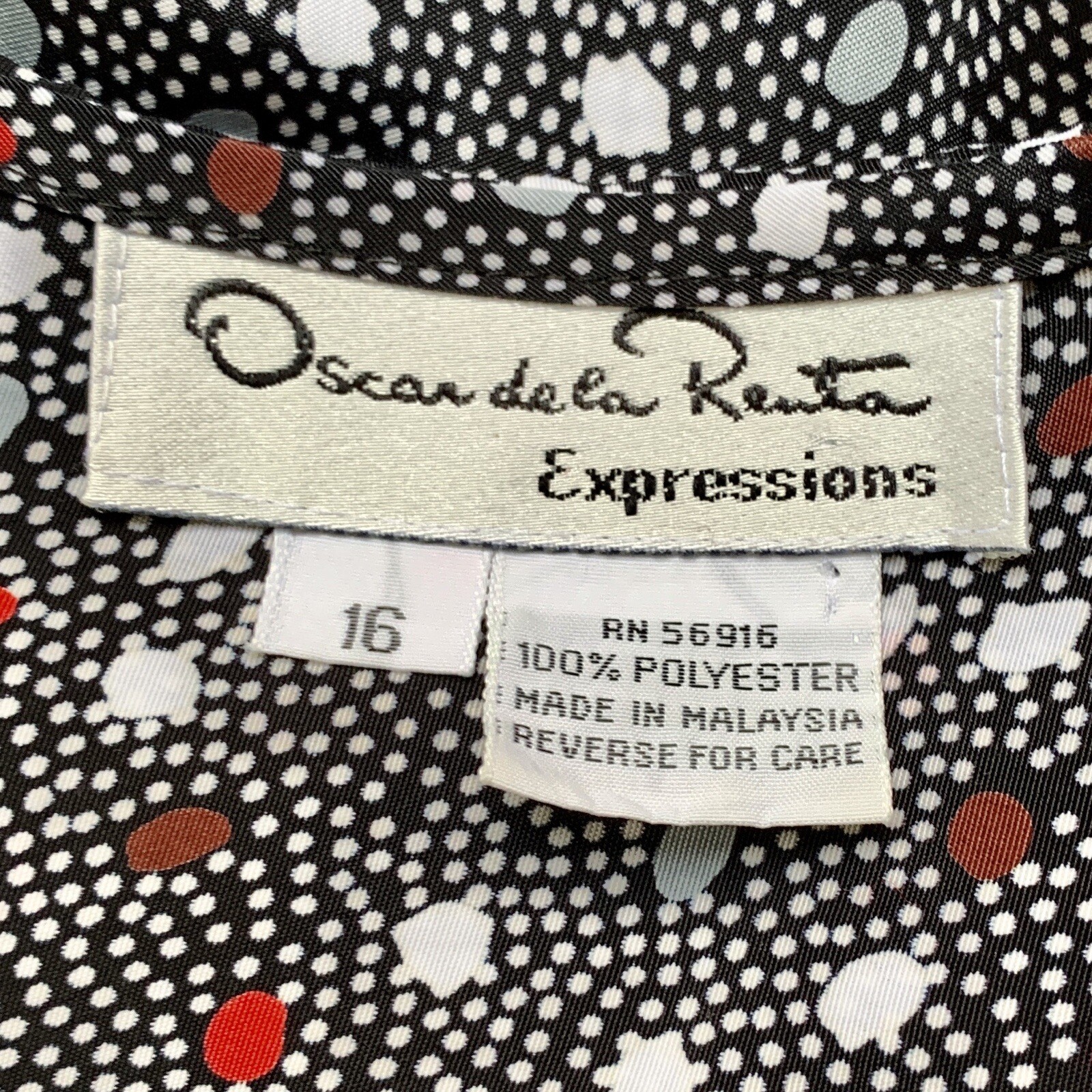 OSCAR DE LA RENTA Expressions Vintage 80s Button Up Blouse Top 16