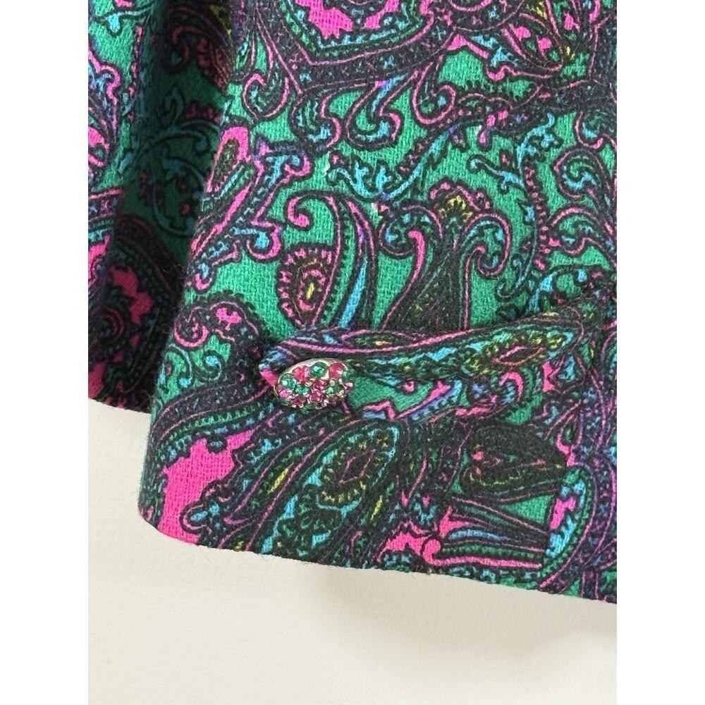 Vtg Edith Meiser Paisley Cropped Jacket Retro Whimsygoth Art