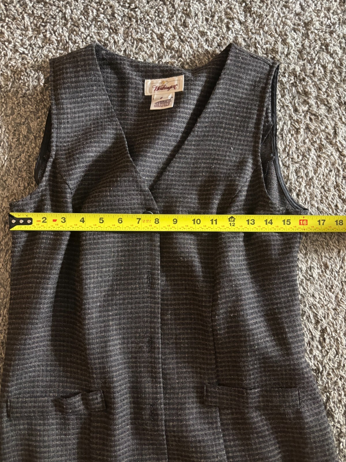 Vintage Worthington Dress Size 6 Brown Plaid Button Front Maxi 90s Made in USA