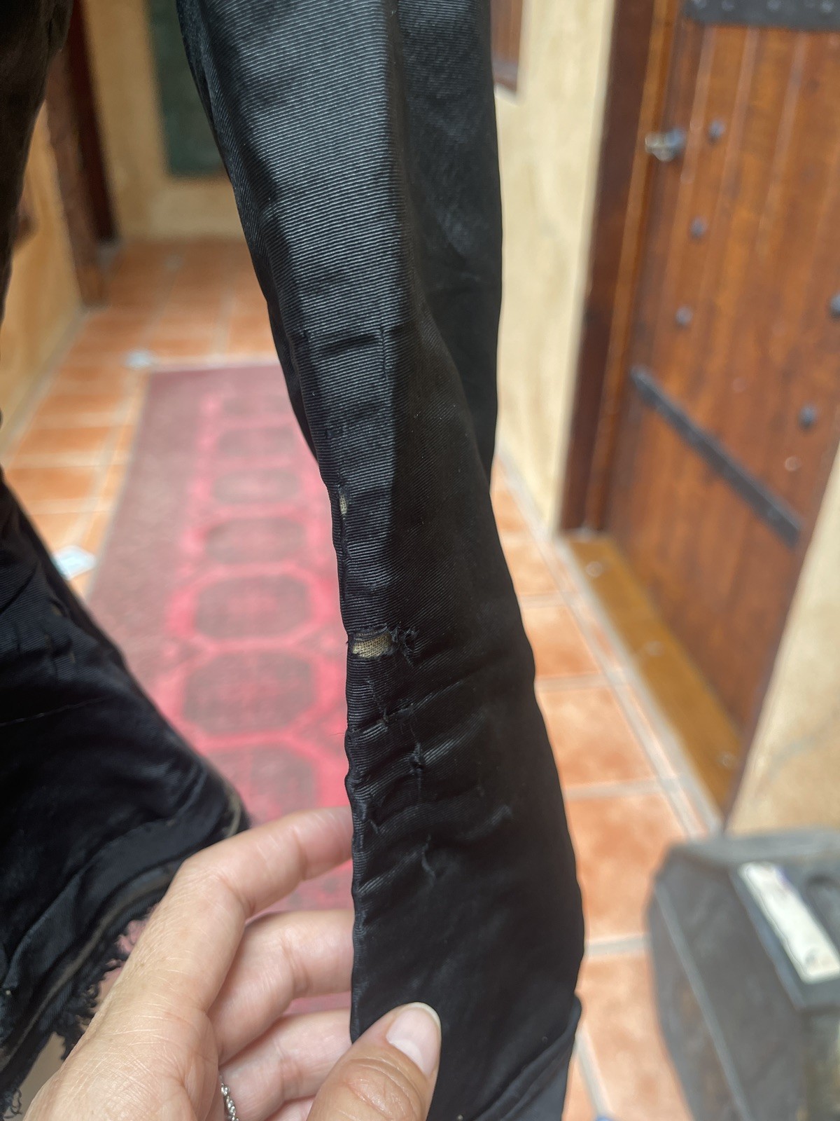 Antique 1880s Victorian Black Silk Bodice XXS AS IS