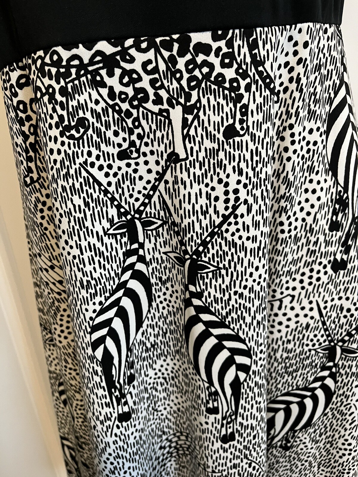 Vintage Caron Black & White Dress & Blouse Jacket Tie Front Matching Belt Small